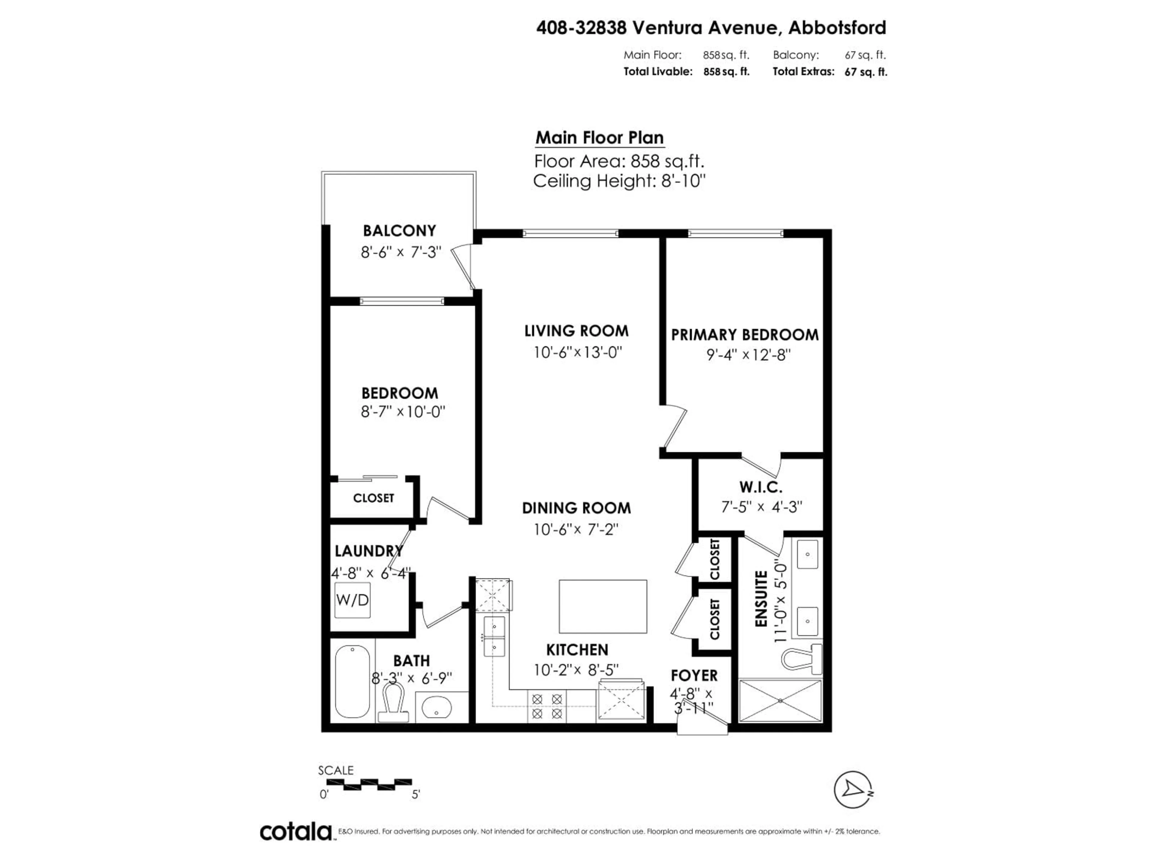 Floor plan for 408 - 32838 VENTURA, Abbotsford British Columbia V2S0M5