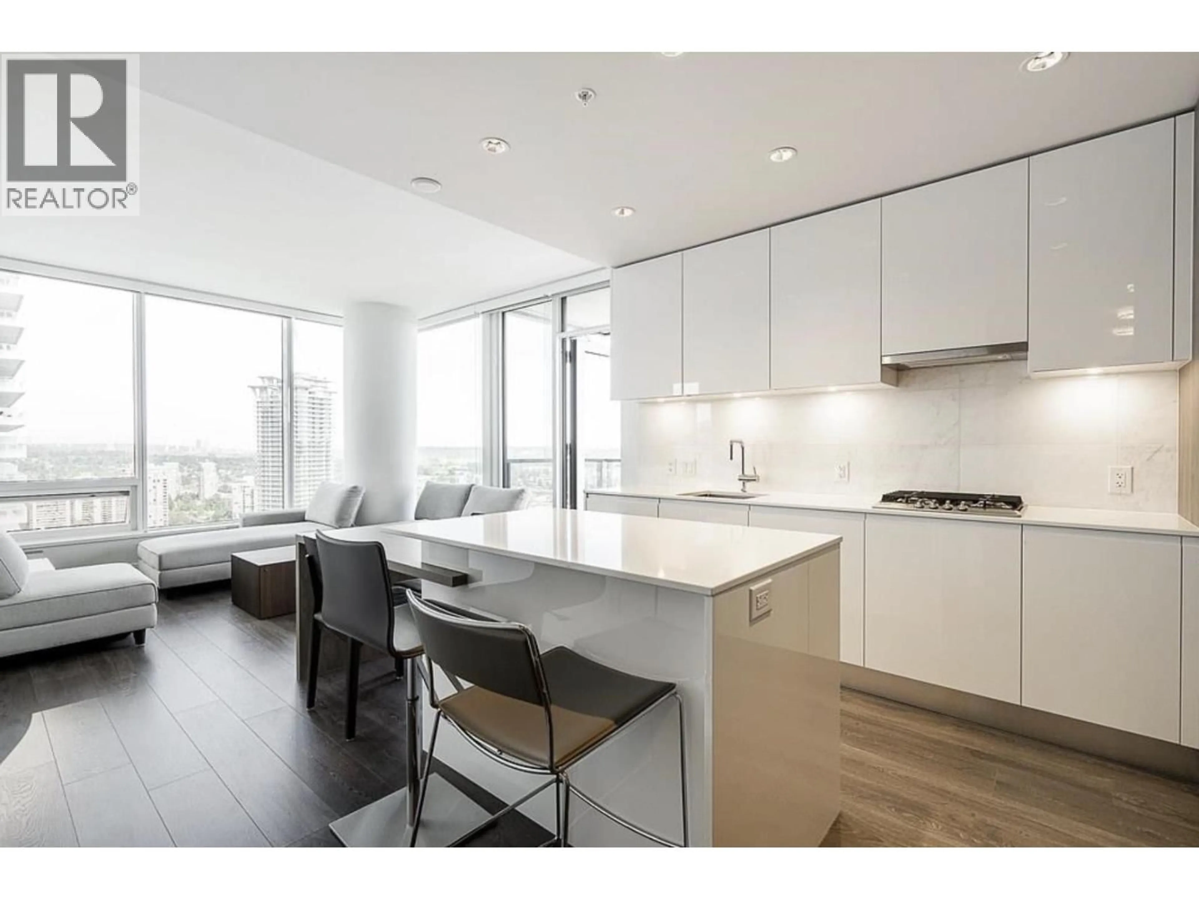 Open concept kitchen, wood/laminate floor for 3102 - 1955 ALPHA WAY, Burnaby British Columbia V5C0K6