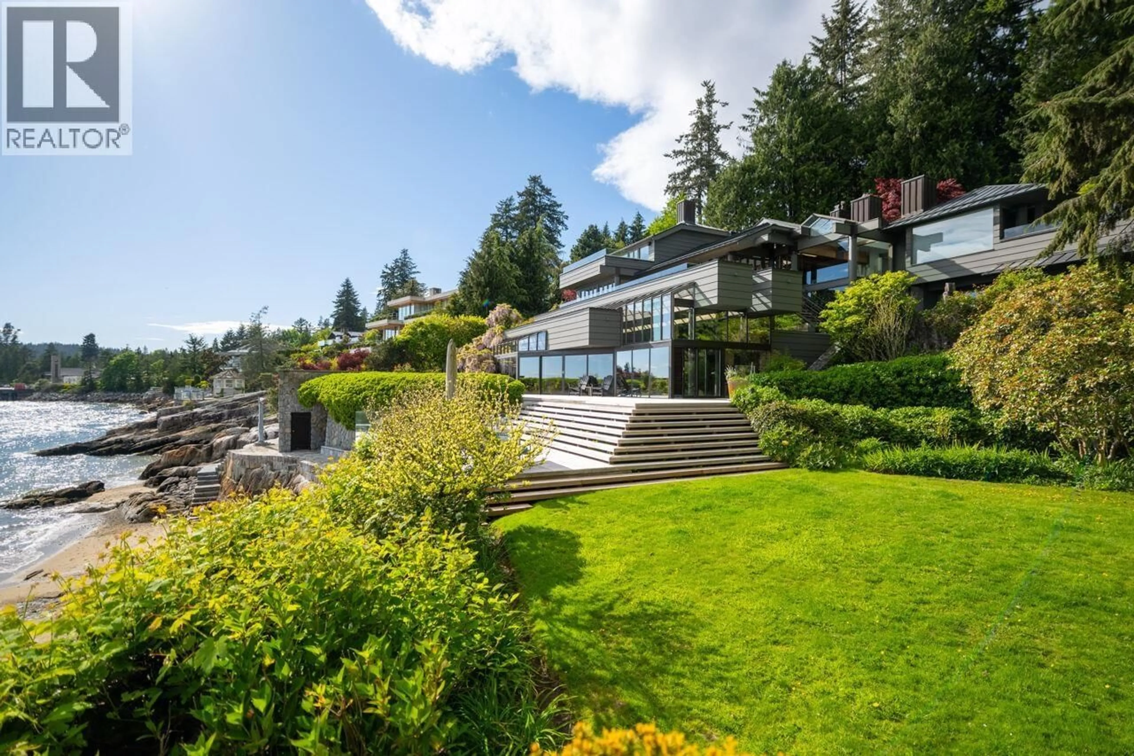 A pic from outside/outdoor area/front of a property/back of a property/a pic from drone, water/lake/river/ocean view for 4036 MARINE DRIVE, West Vancouver British Columbia V7V1N6