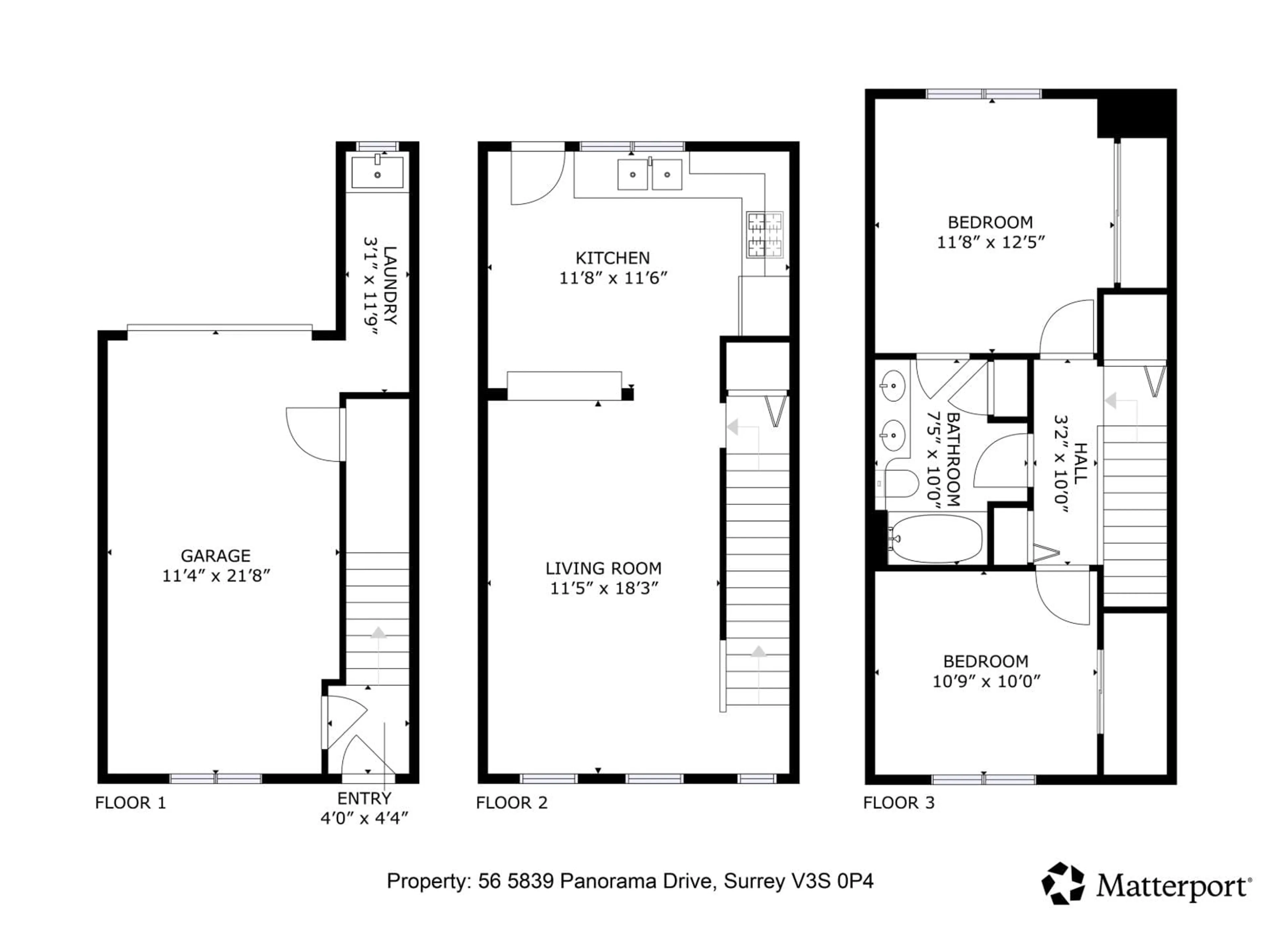 Floor plan for 56 - 5839 PANORAMA DRIVE, Surrey British Columbia V3S0P4