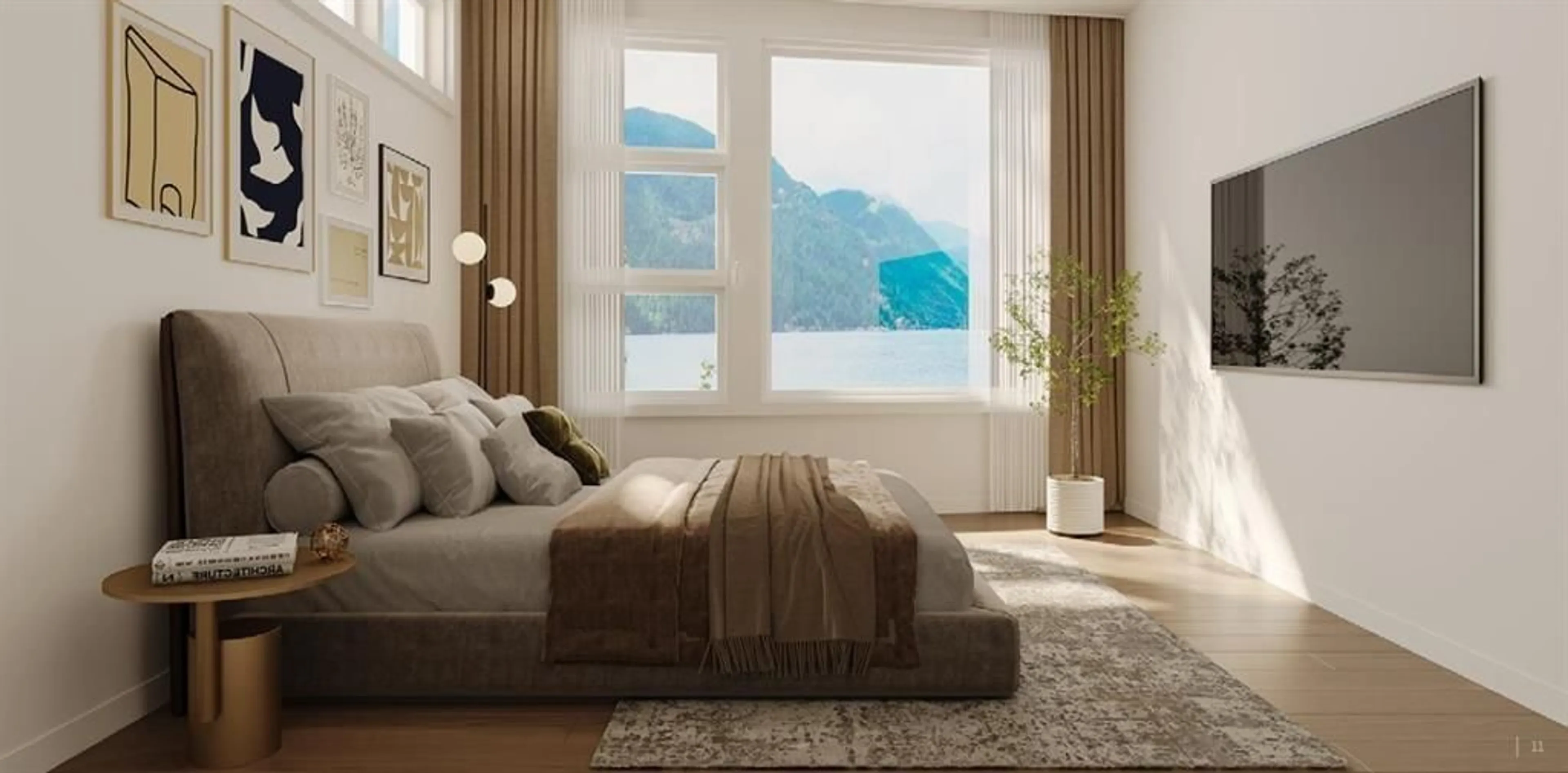 Bedroom with bed, unknown for PH1 - 555 LILLOOET AVENUE, Harrison Hot Springs British Columbia V0M1K0