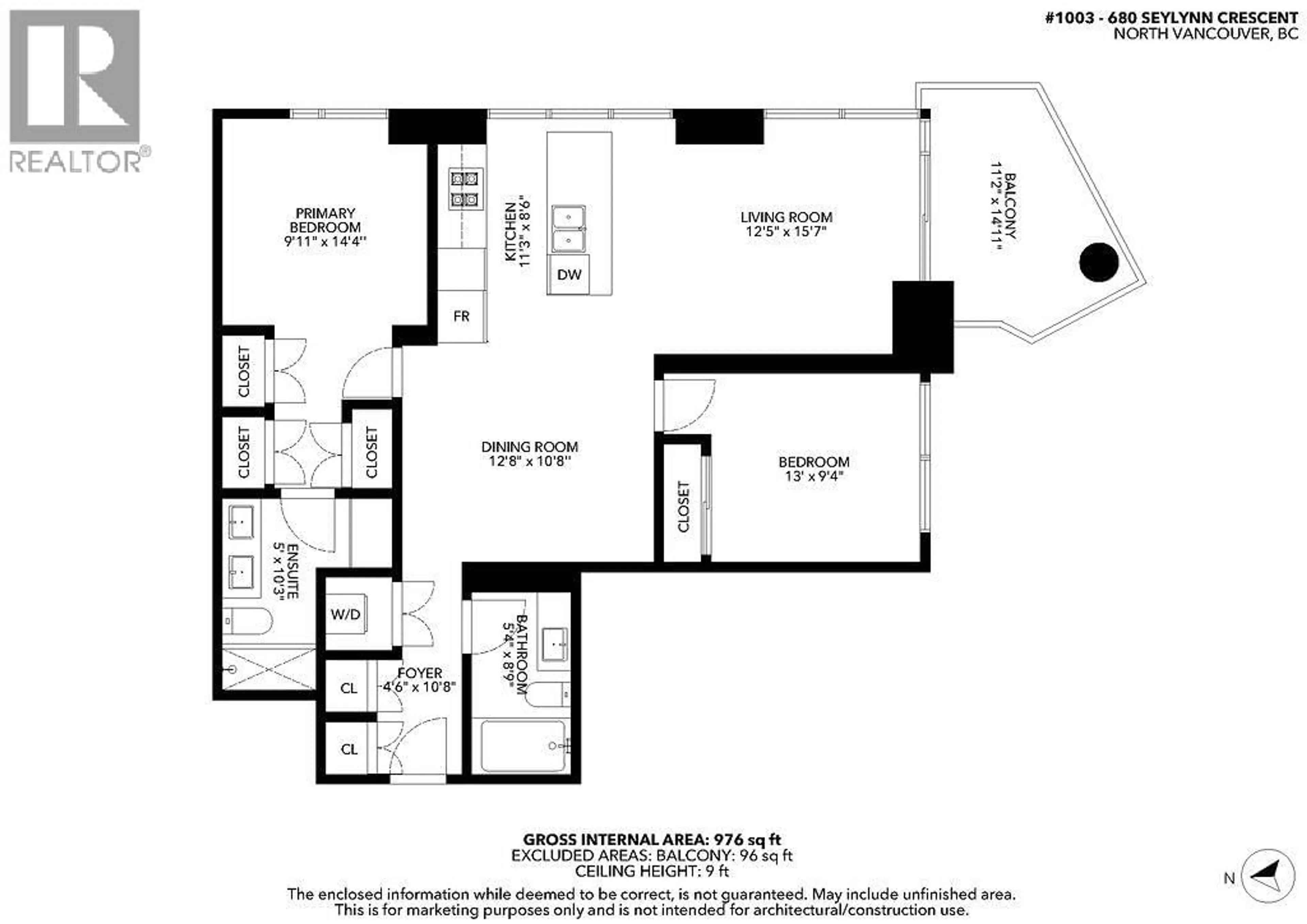 Floor plan for 1003 - 680 SEYLYNN CRESCENT, North Vancouver British Columbia V7J0B5