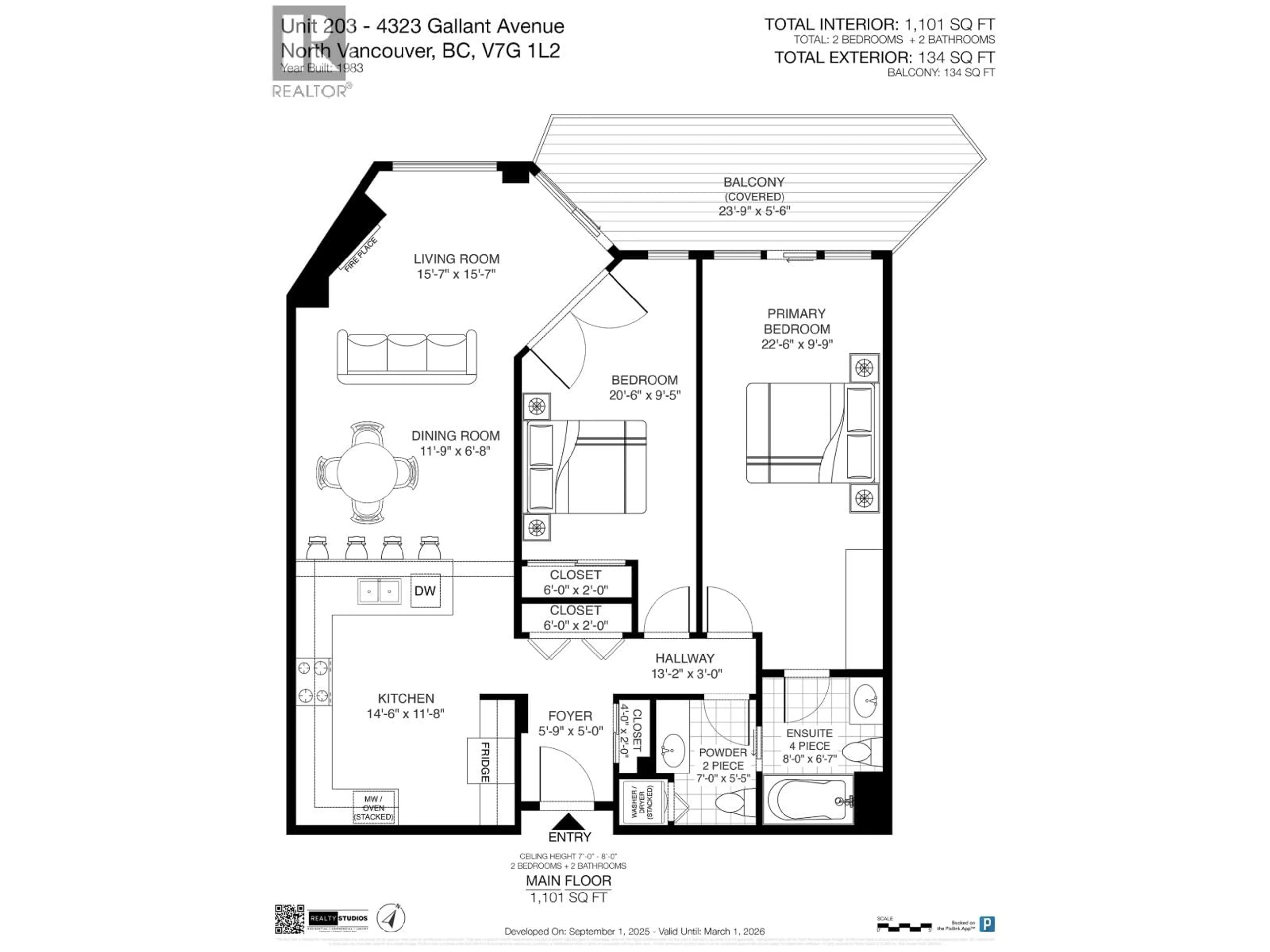 Floor plan for 203 - 4323 GALLANT AVENUE, North Vancouver British Columbia V7G2C1