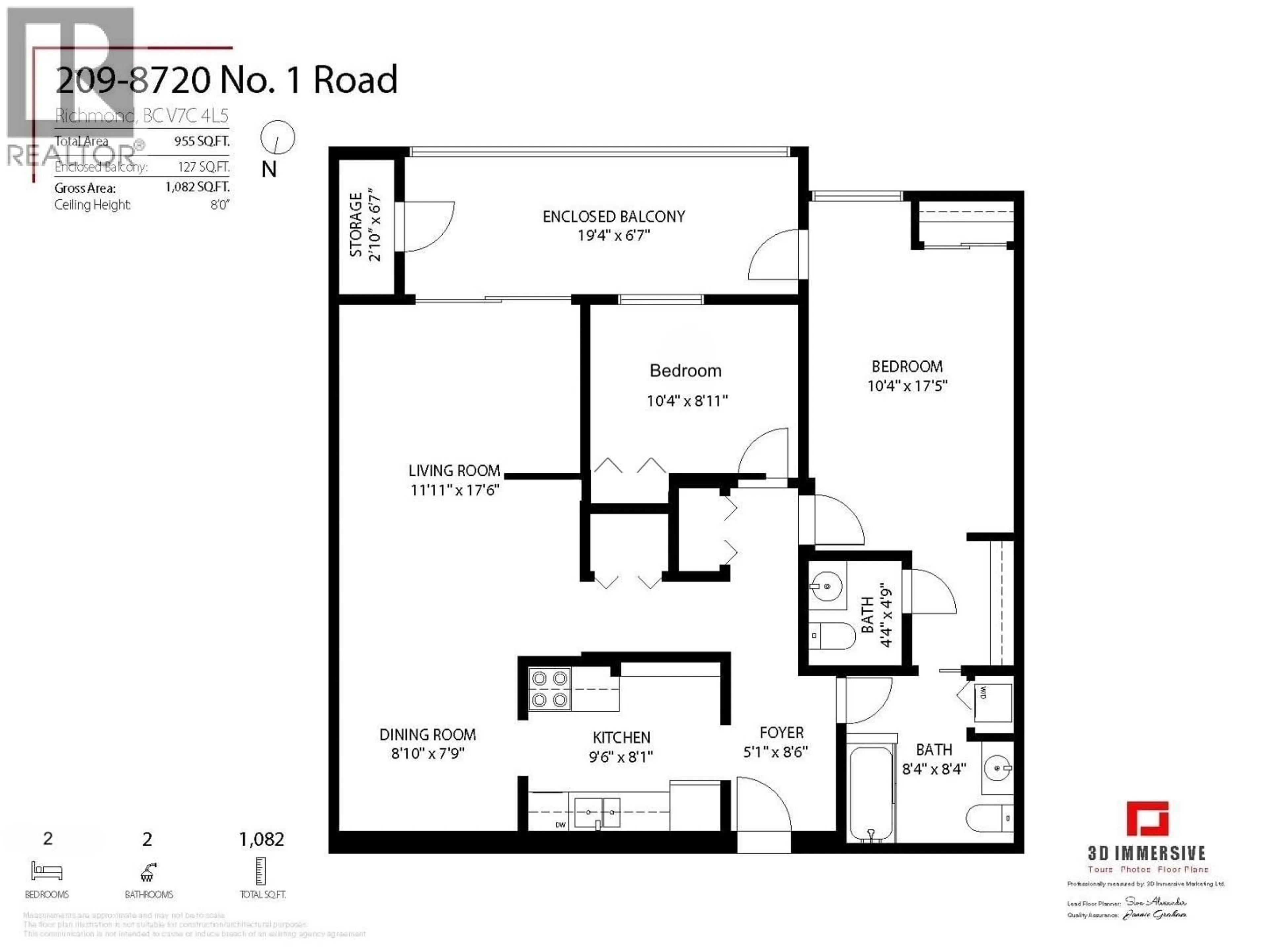Floor plan for 209 - 8720 NO. 1 ROAD, Richmond British Columbia V7C4L5