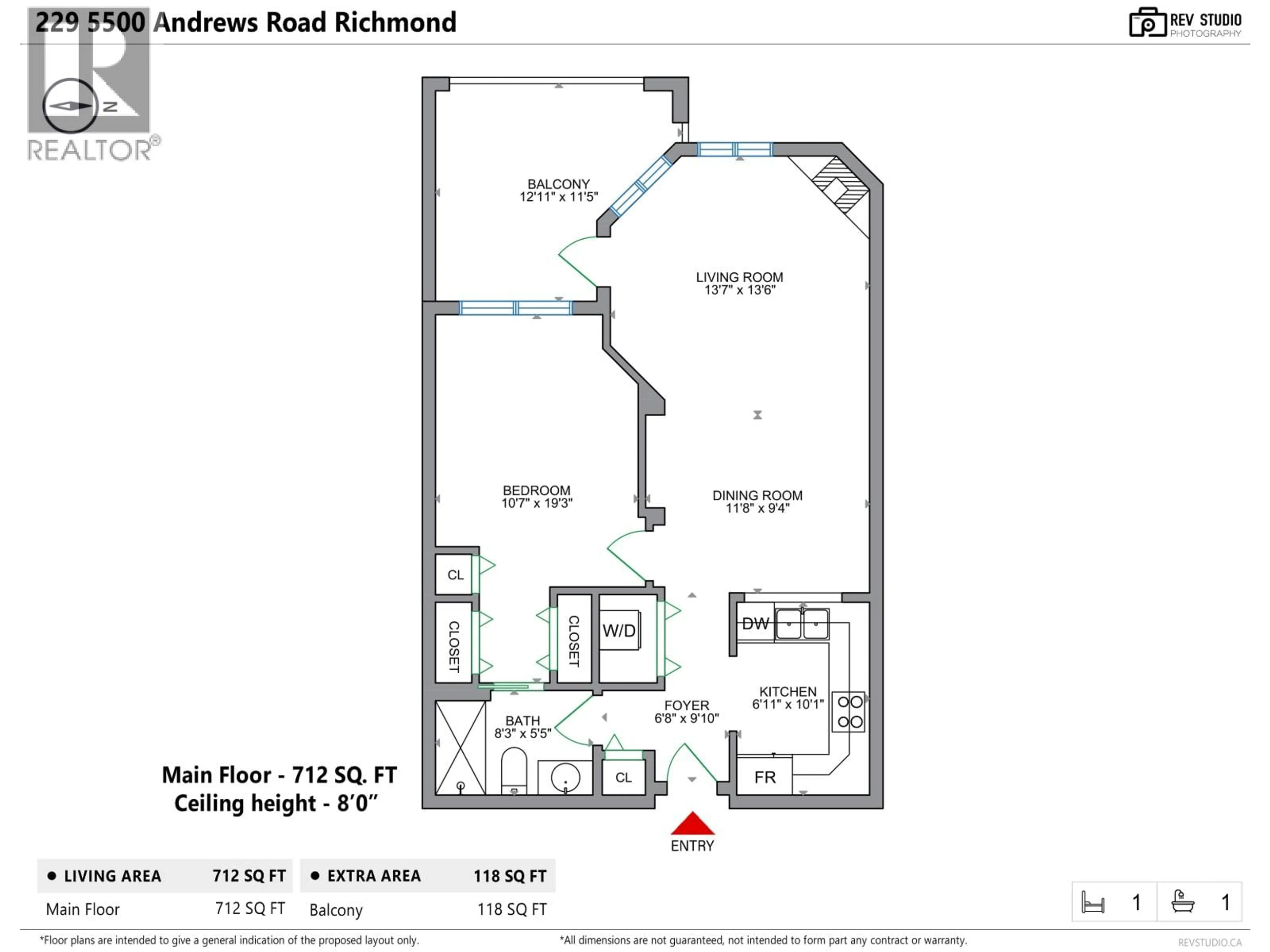 Floor plan for 229 - 5500 ANDREWS ROAD, Richmond British Columbia V7E6M9