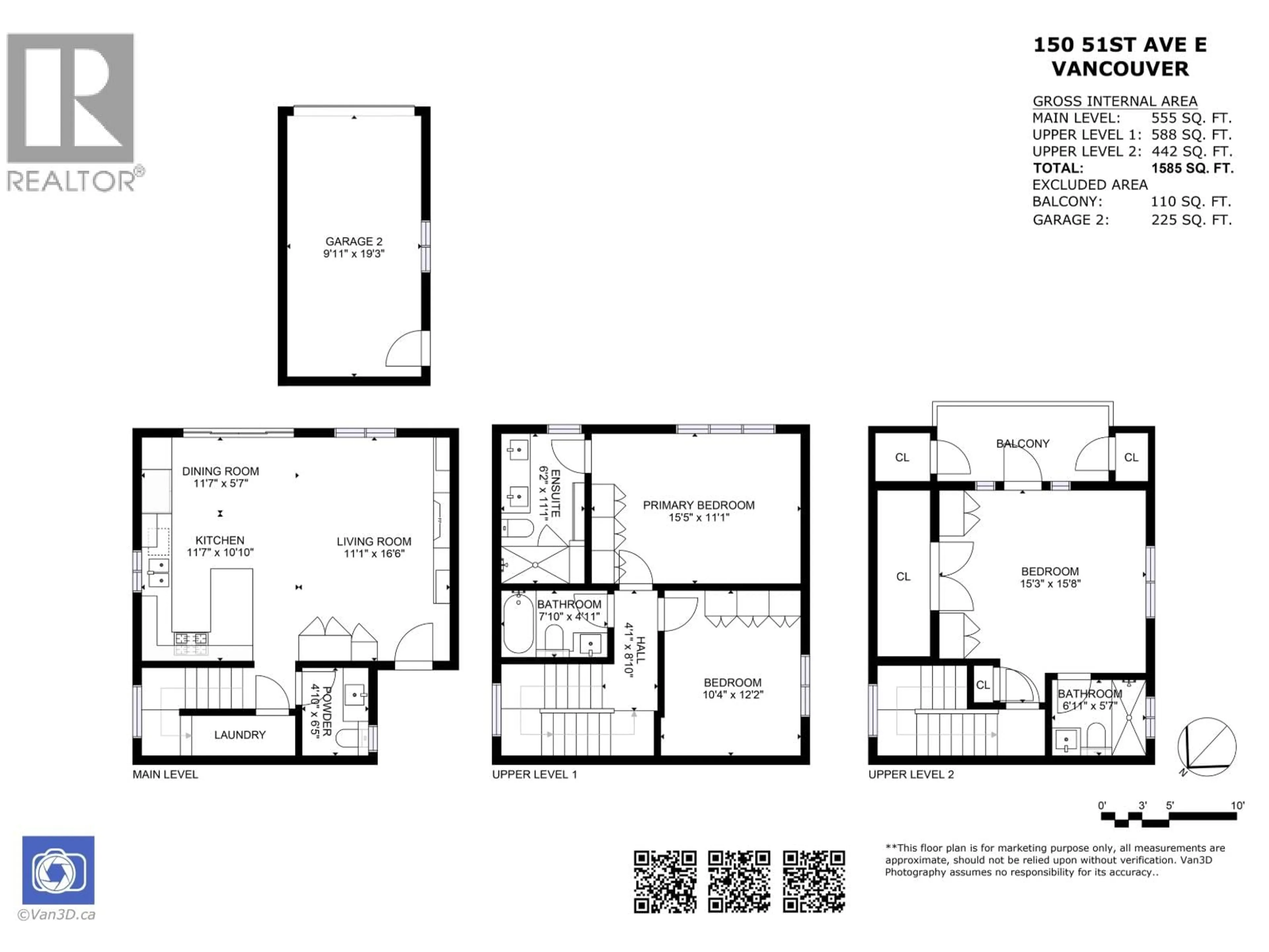 Floor plan for 2 - 150 51 AVENUE, Vancouver British Columbia V5X1C3