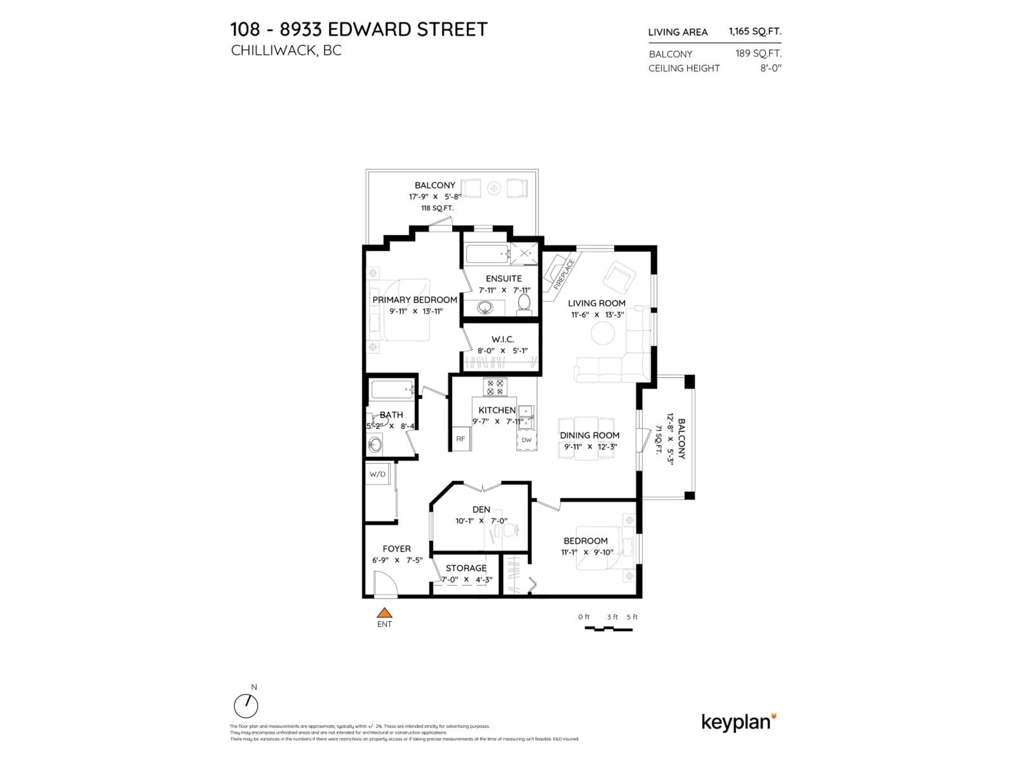 Floor plan for 108 - 8933 EDWARD STREET, Chilliwack British Columbia V2P4E2