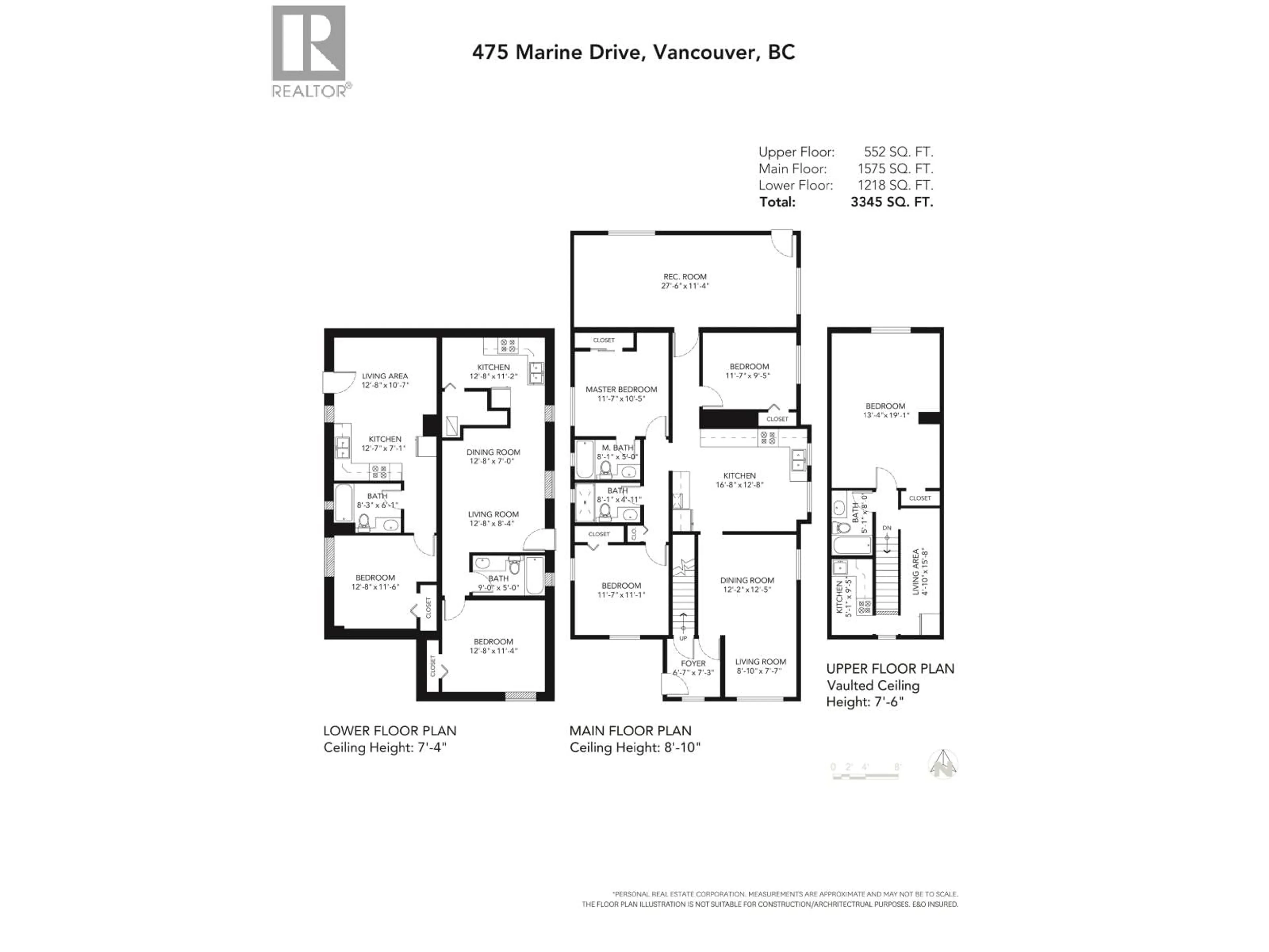Floor plan for 475 MARINE DRIVE, Vancouver British Columbia V5X2T3