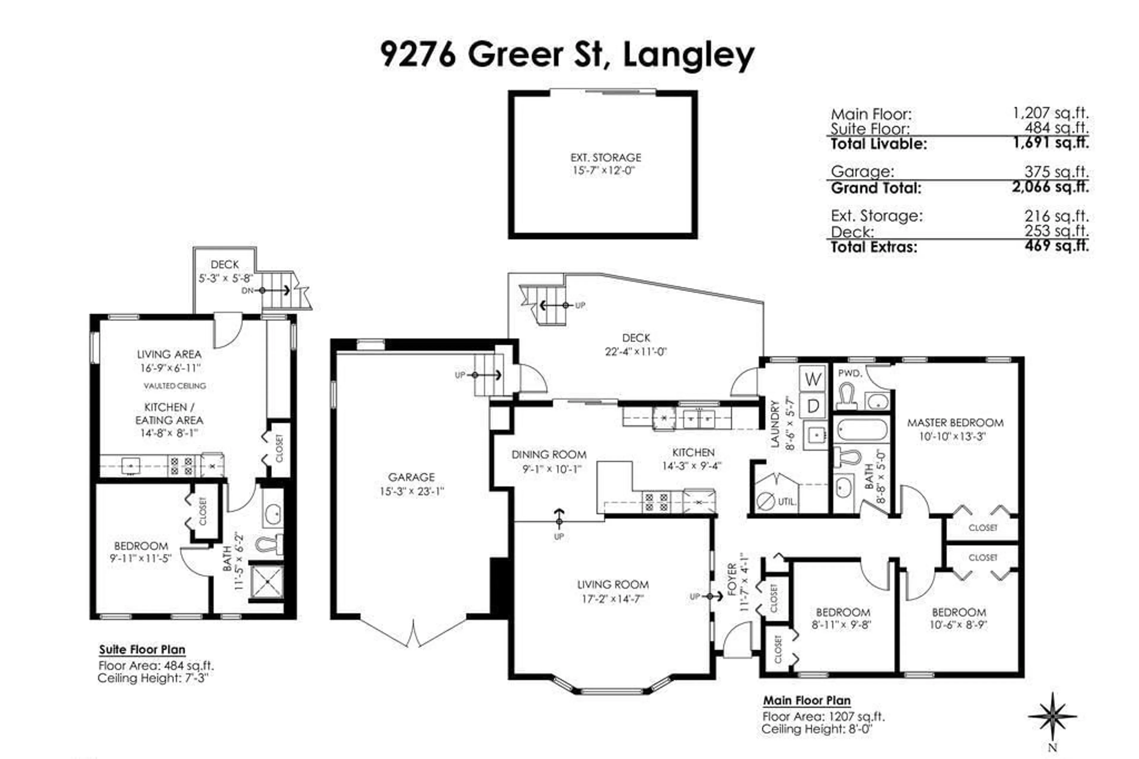 Floor plan for 9276 GREER STREET, Langley British Columbia V1M2S5