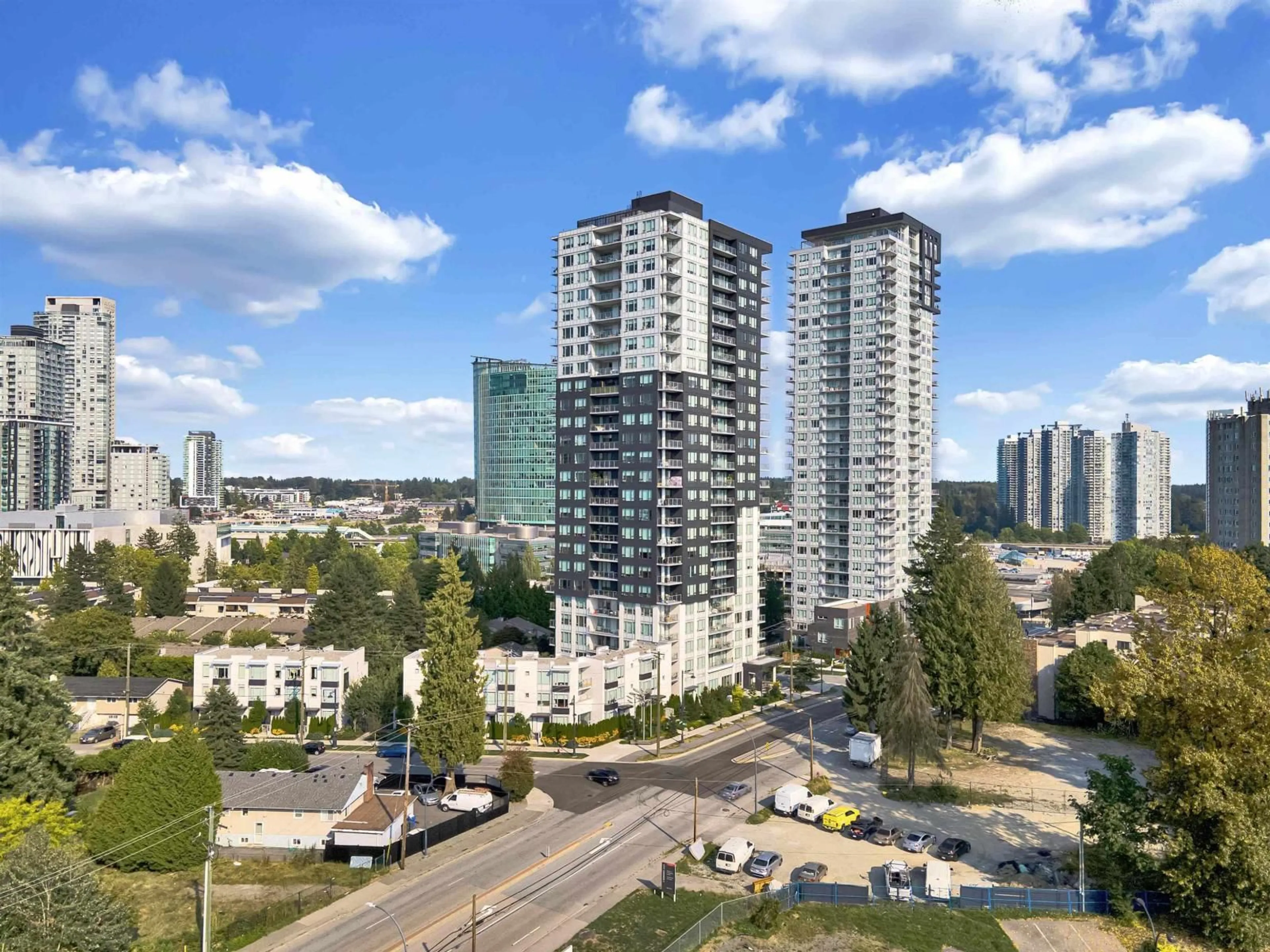 A pic from outside/outdoor area/front of a property/back of a property/a pic from drone, city buildings view from balcony for 1410 - 13359 OLD YALE, Surrey British Columbia V3T0S4