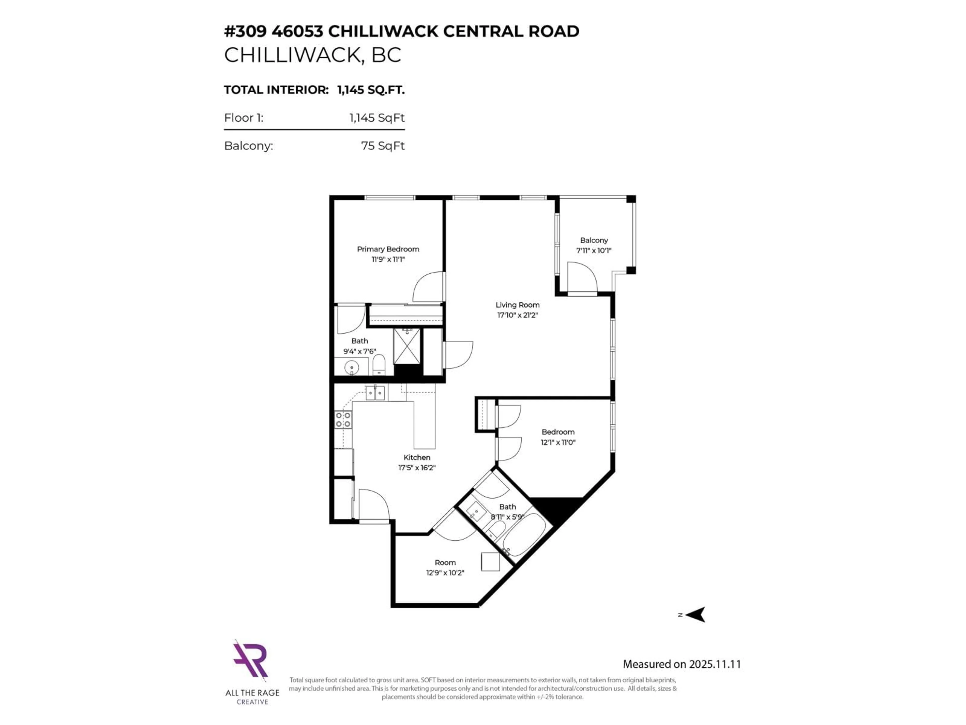 Floor plan for 309 - 46053 CHILLIWACK CENTRAL ROAD, Chilliwack British Columbia V2P1J5