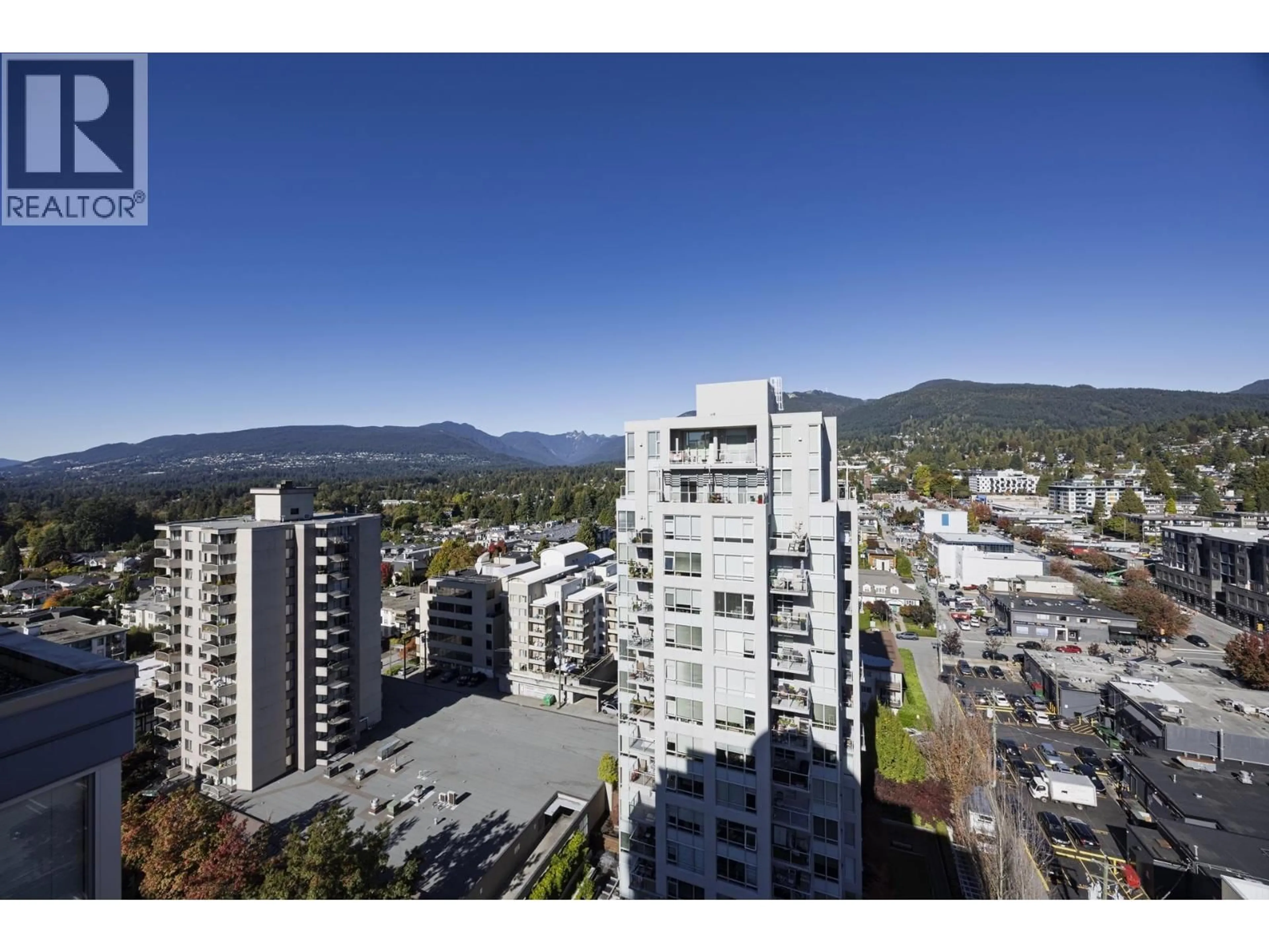 A pic from outside/outdoor area/front of a property/back of a property/a pic from drone, city buildings view from balcony for 1702 - 121 16TH STREET, North Vancouver British Columbia V7M3P4