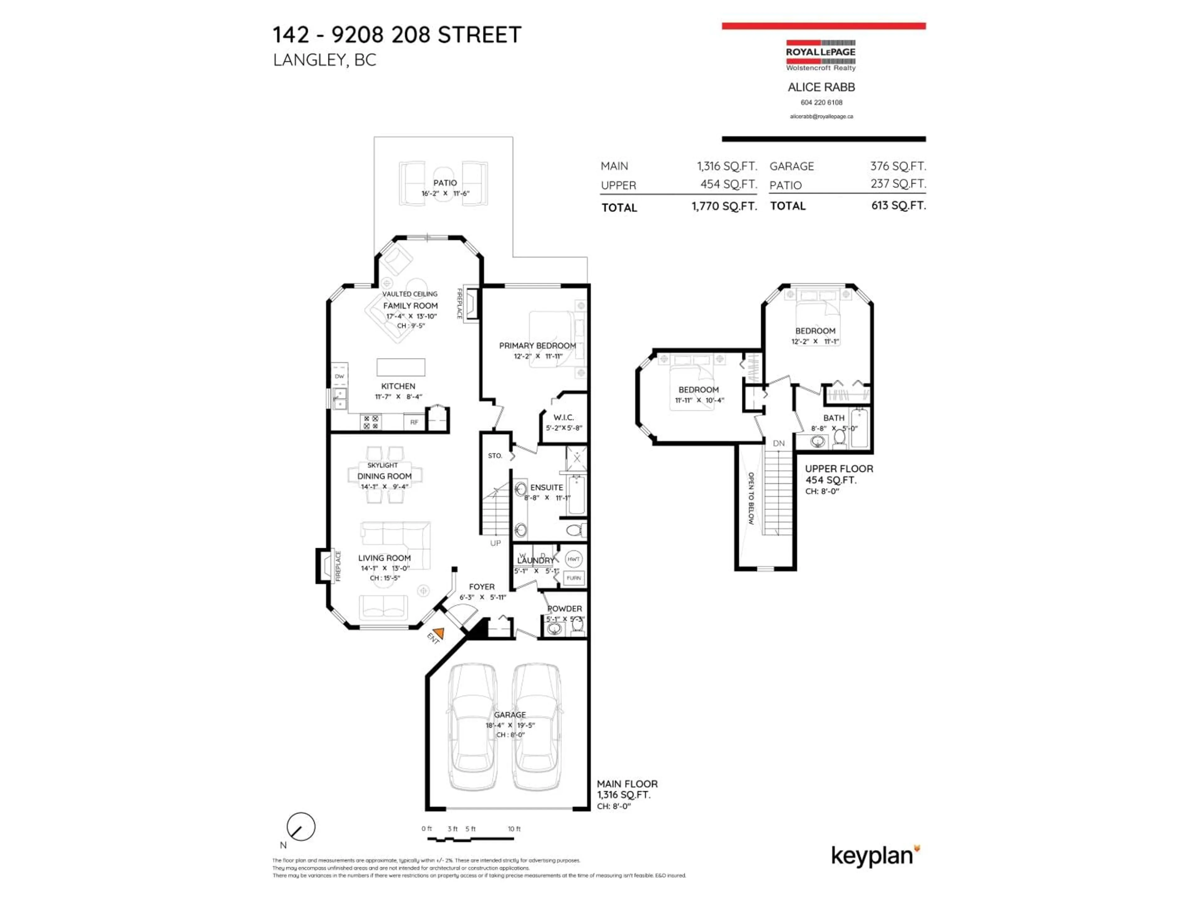 Floor plan for 142 - 9208 208, Langley British Columbia V1M2M9