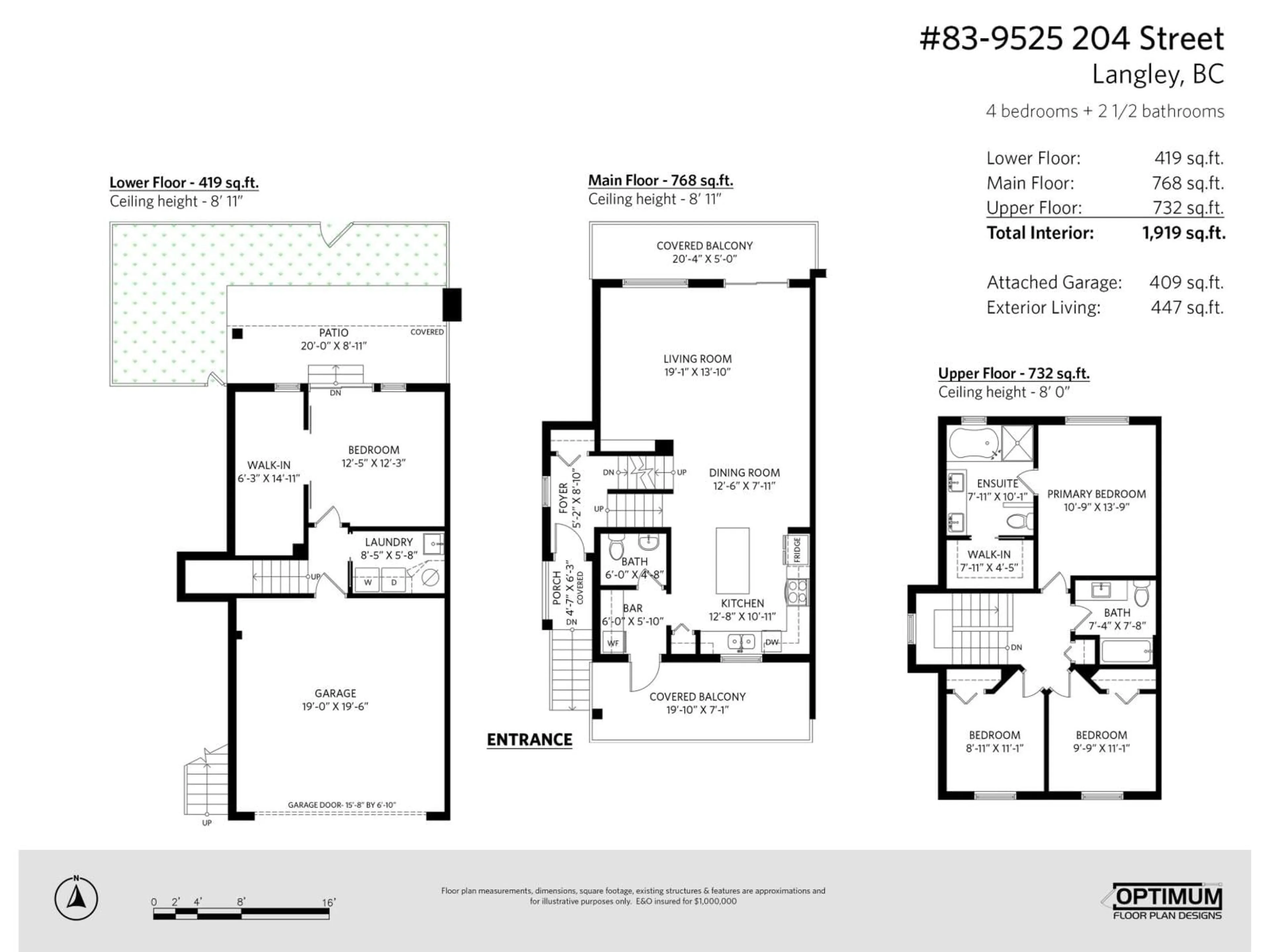 Floor plan for 83 - 9525 204, Langley British Columbia V1M0B9