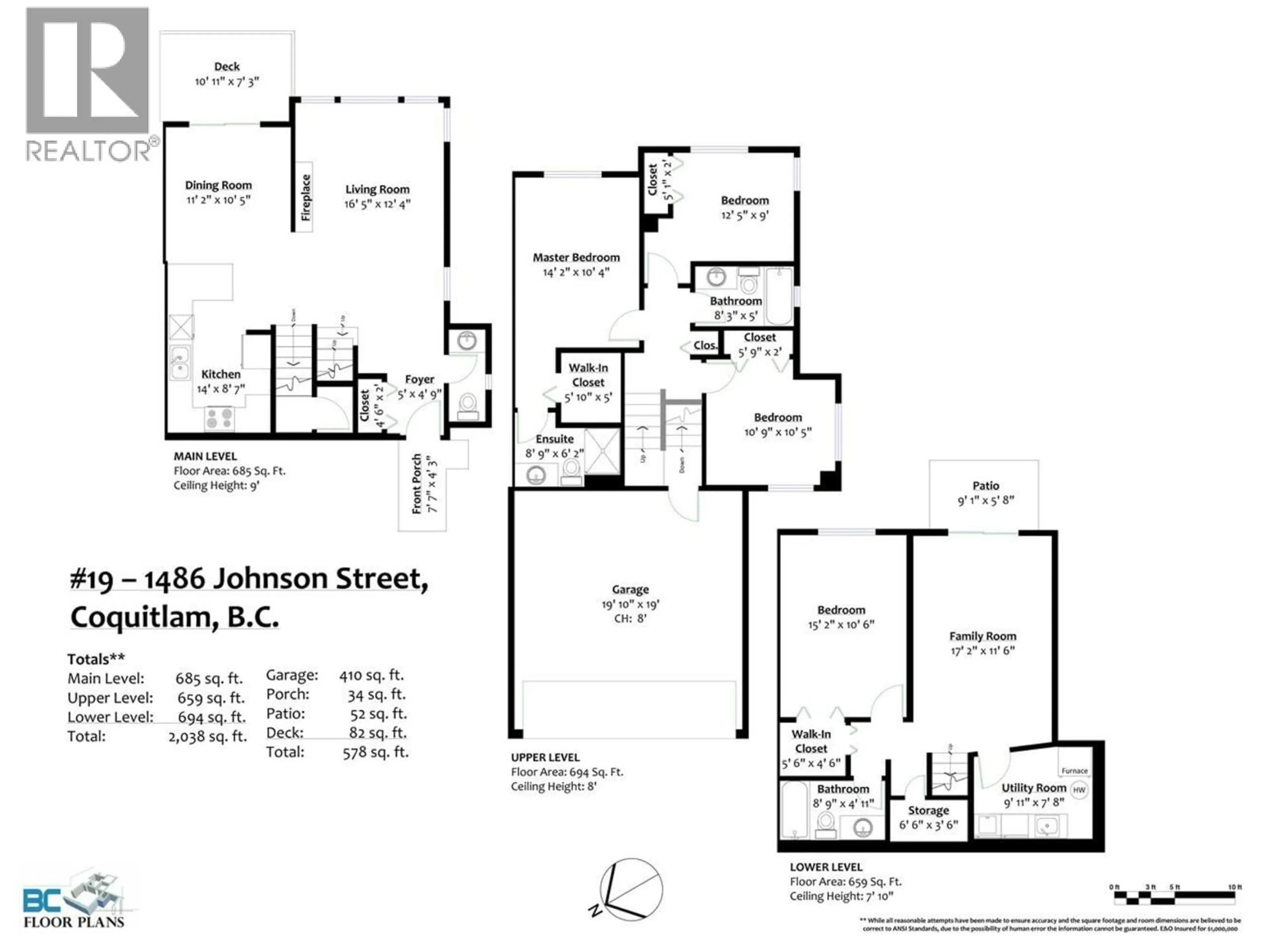 Floor plan for 19 - 1486 JOHNSON STREET, Coquitlam British Columbia V3E2T1