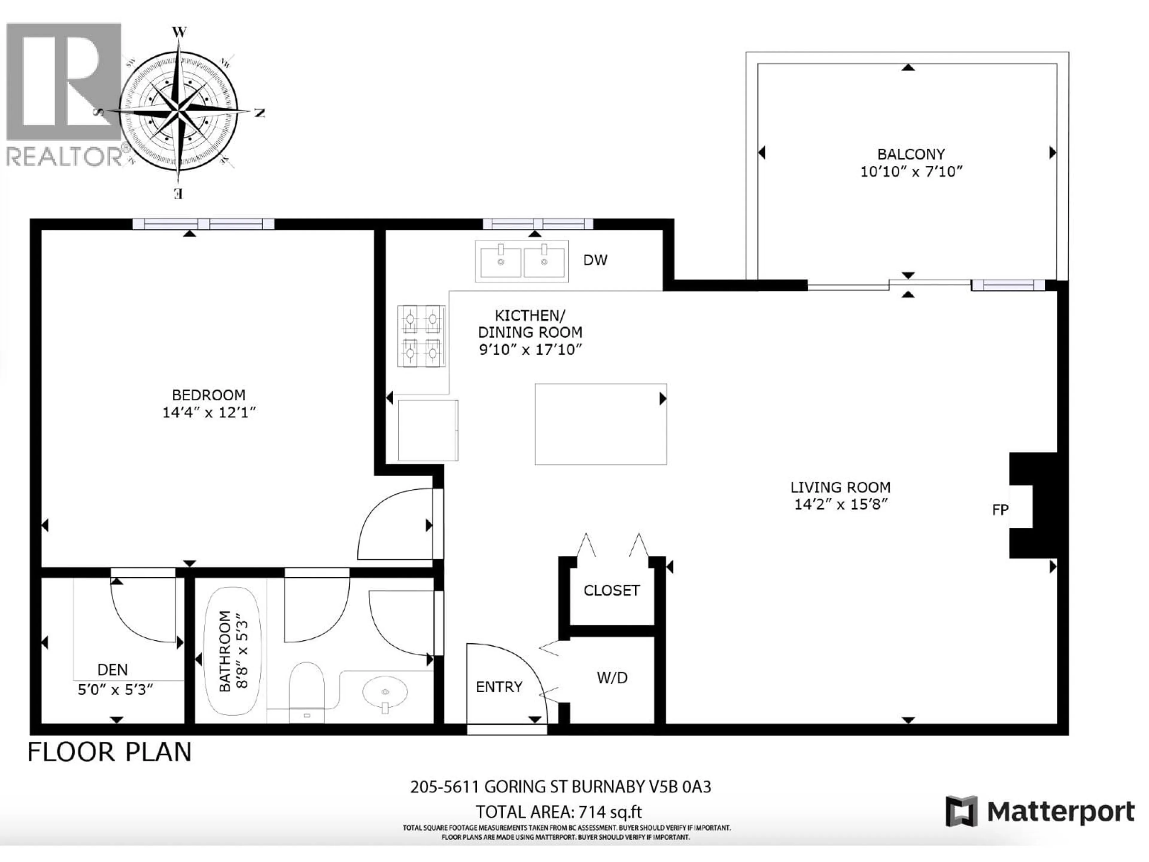 Floor plan for 205 - 5611 GORING STREET, Burnaby British Columbia V5B0A3