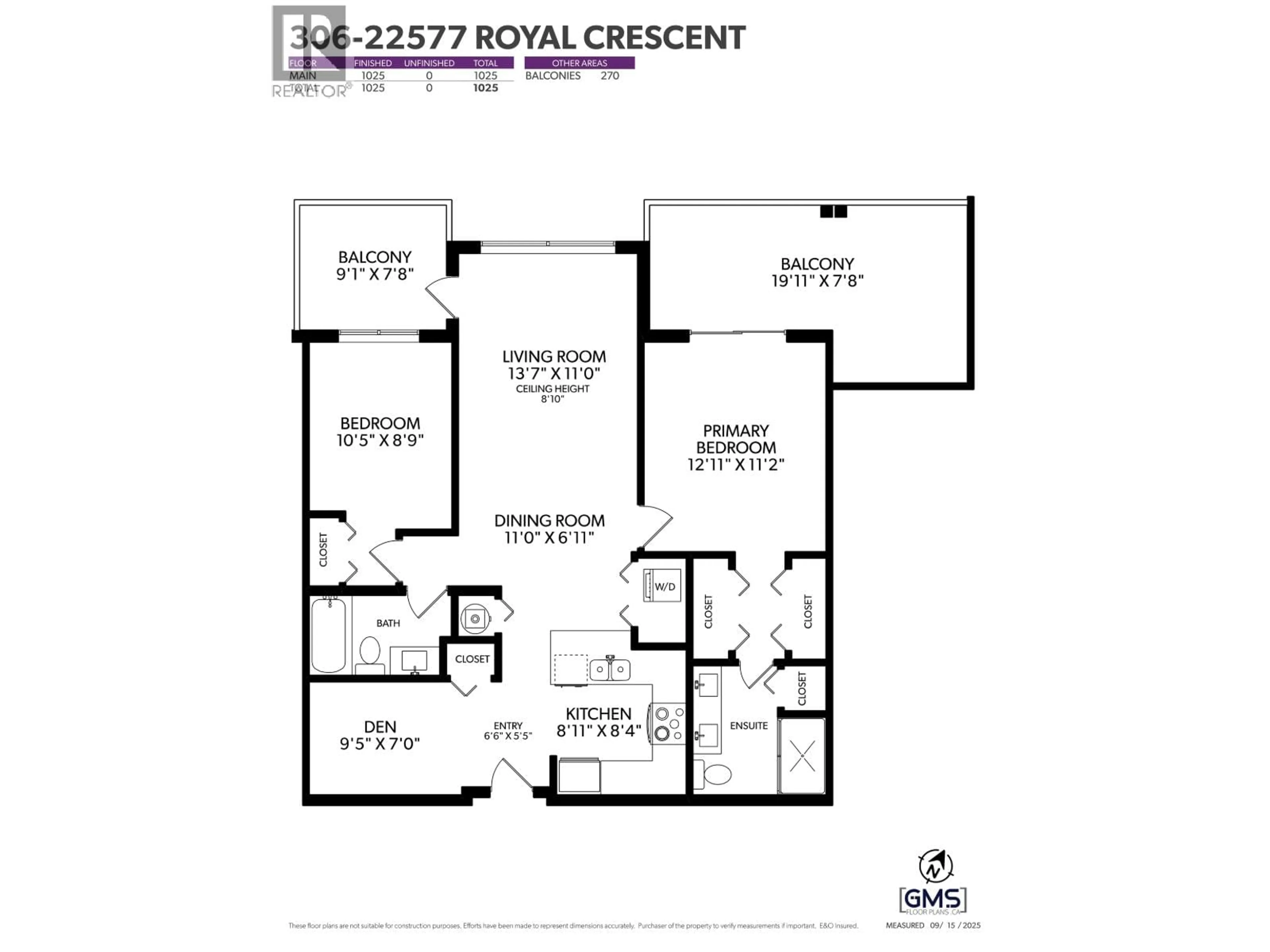Floor plan for 306 - 22577 ROYAL CRESCENT, Maple Ridge British Columbia V2X2M2