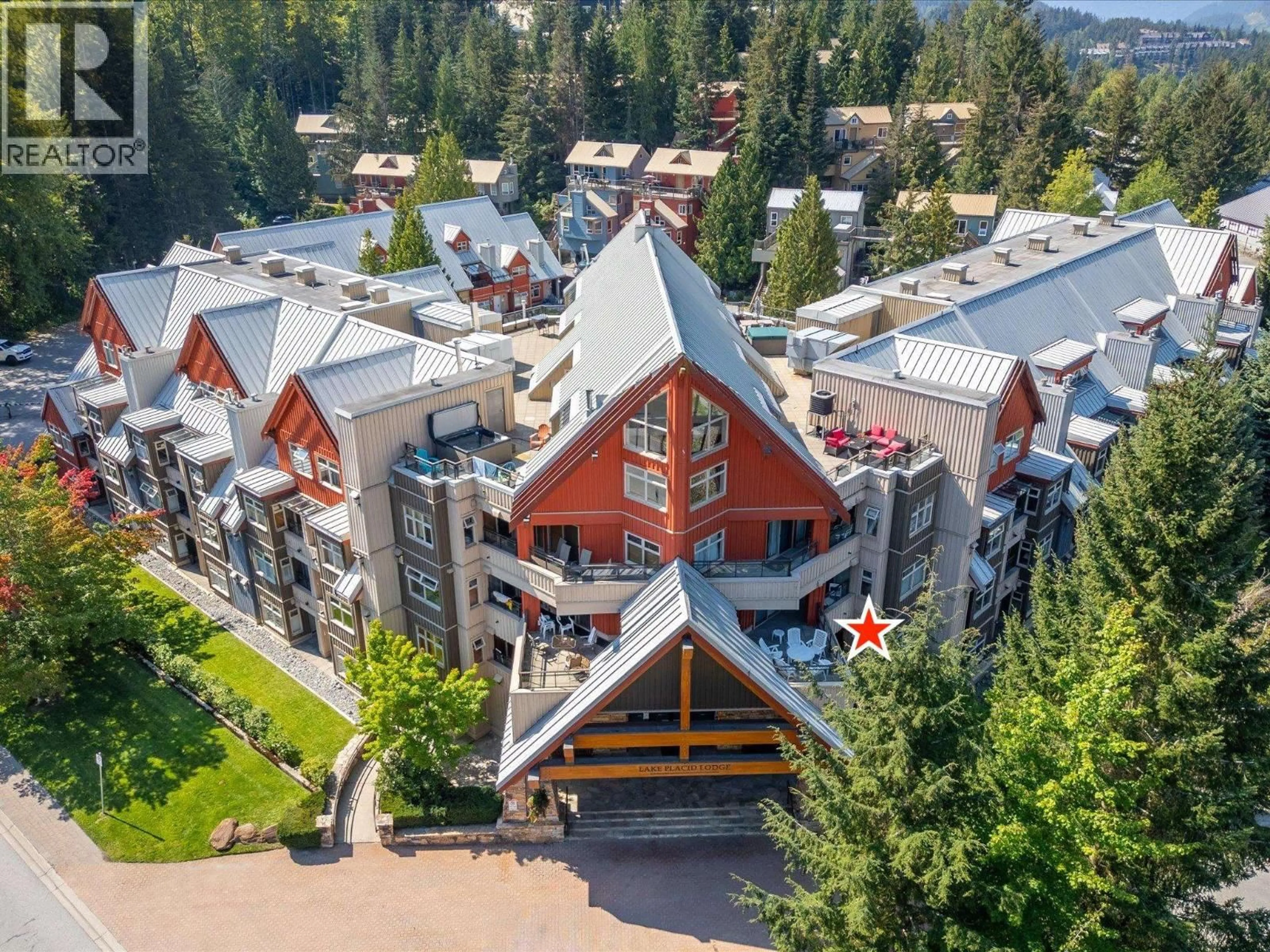 A pic from outside/outdoor area/front of a property/back of a property/a pic from drone, mountain view for 301 - 2050 LAKE PLACID ROAD, Whistler British Columbia V0N1B2