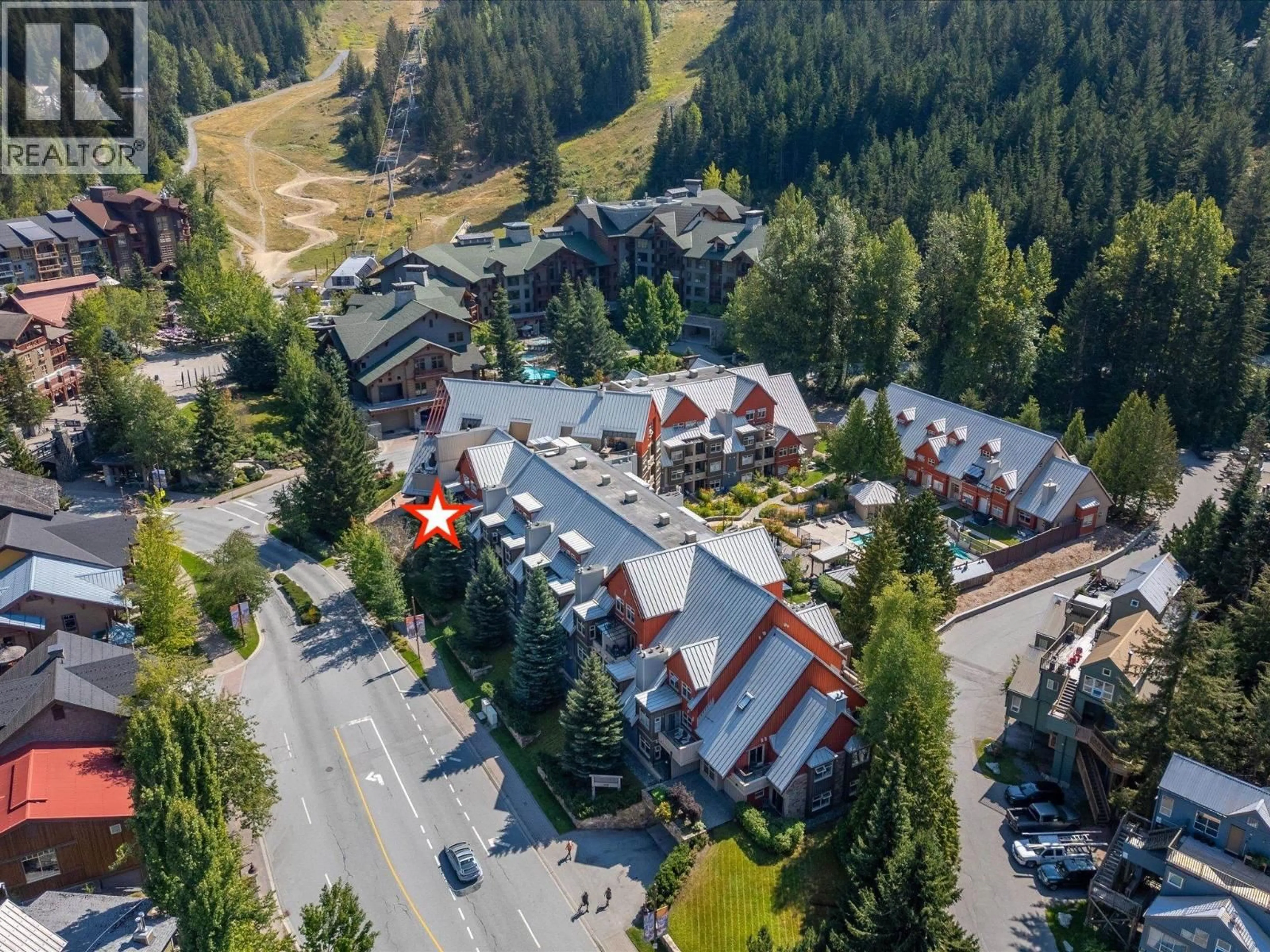 A pic from outside/outdoor area/front of a property/back of a property/a pic from drone, mountain view for 301 - 2050 LAKE PLACID ROAD, Whistler British Columbia V0N1B2