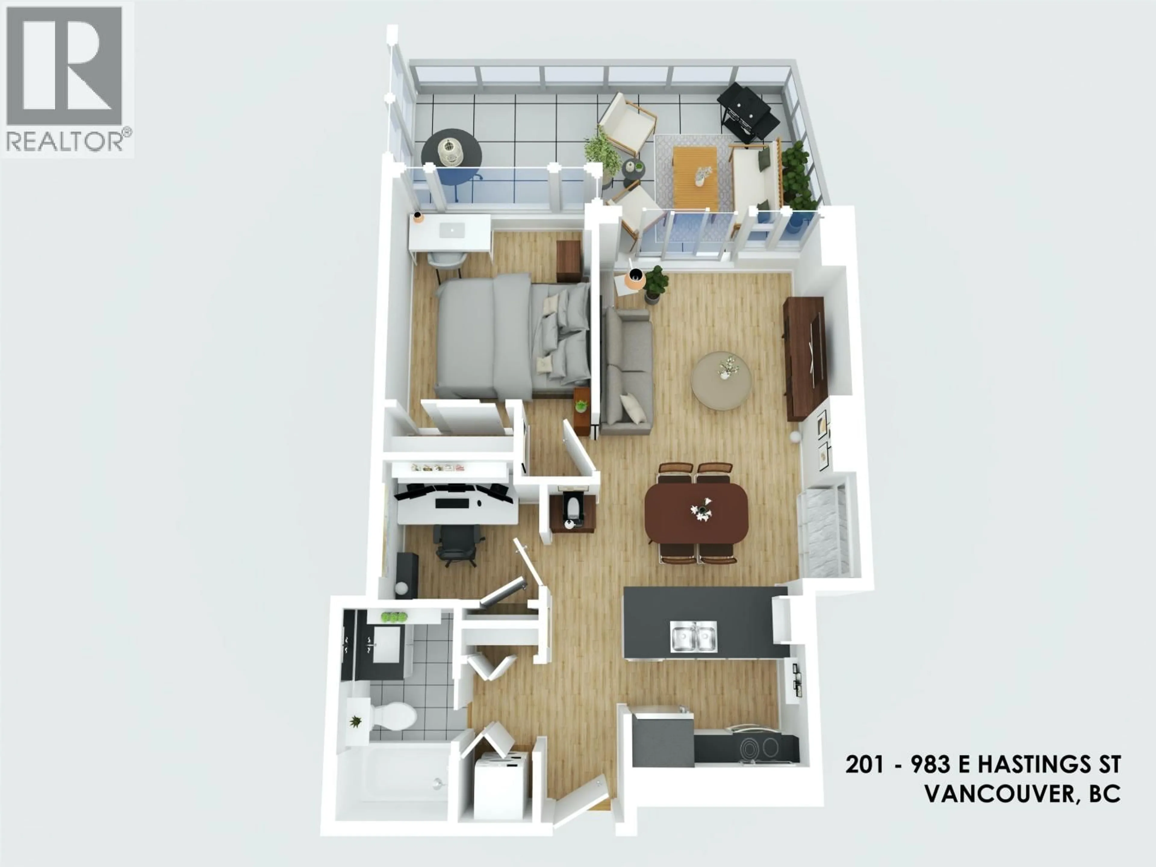 Floor plan for 201 - 983 HASTINGS STREET, Vancouver British Columbia V6A0G9