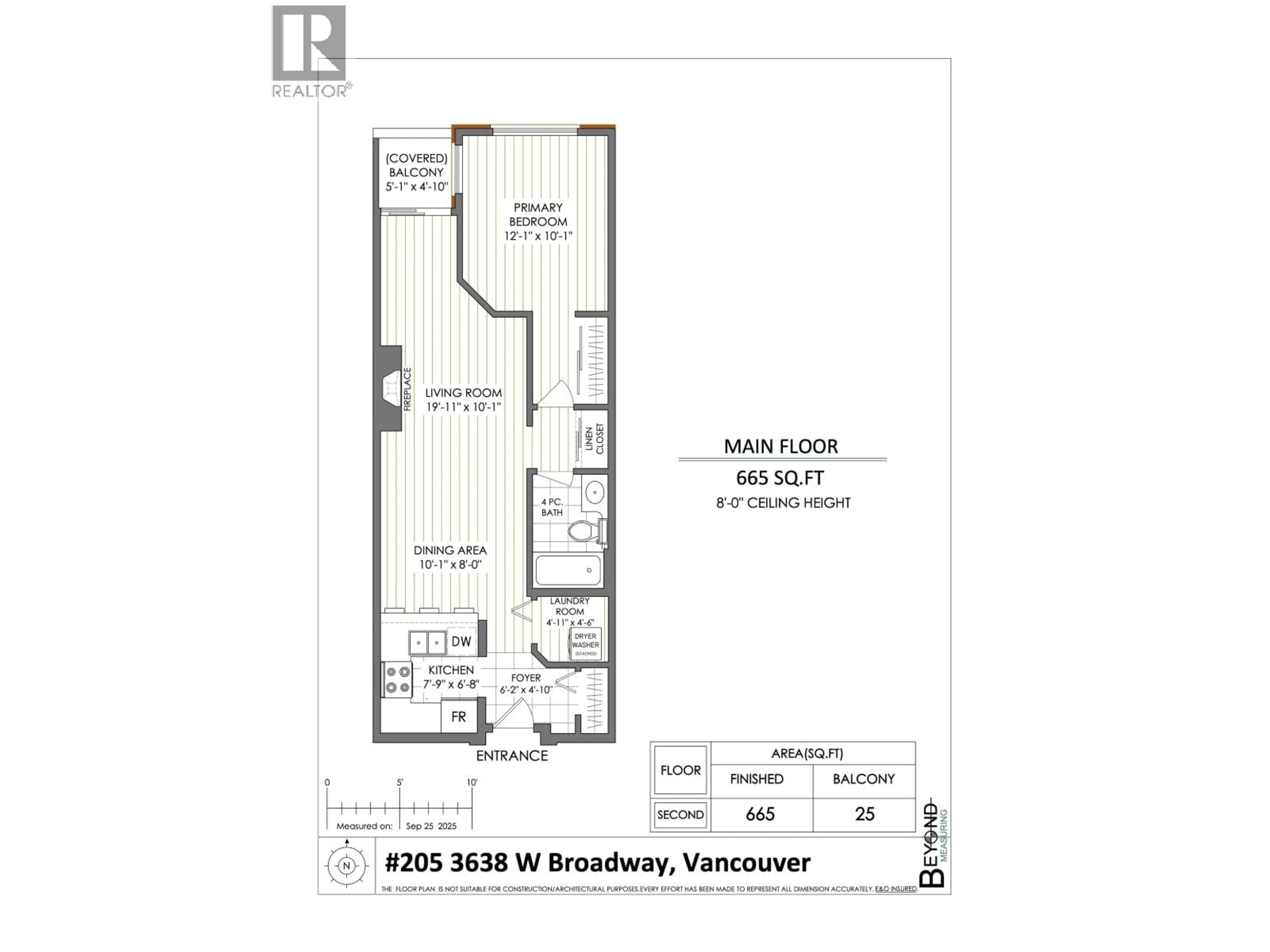 Floor plan for 205 - 3638 BROADWAY, Vancouver British Columbia V6R2B7