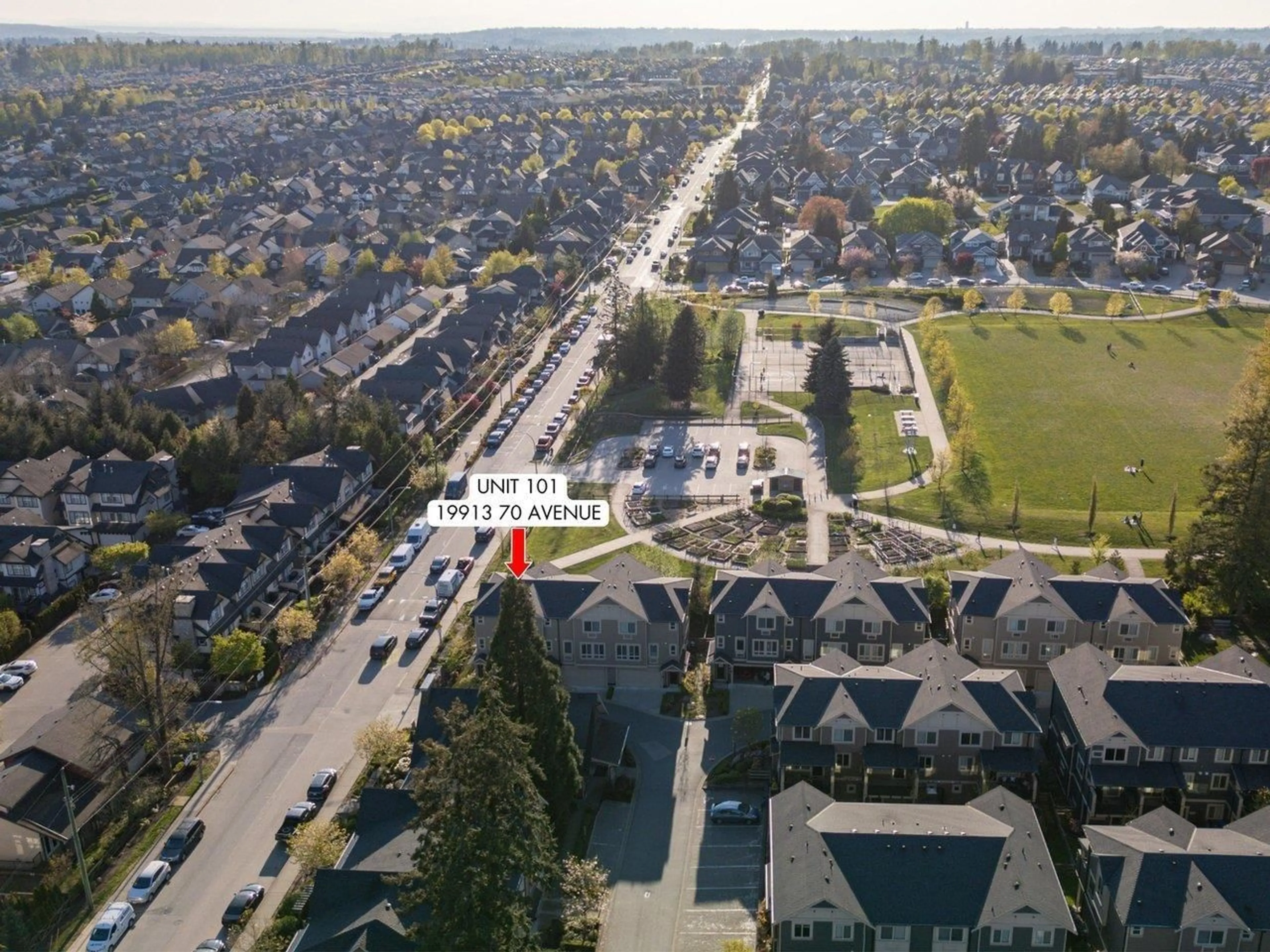 A pic from outside/outdoor area/front of a property/back of a property/a pic from drone, street for 101 - 19913 70 AVENUE, Langley British Columbia V2Y0S9