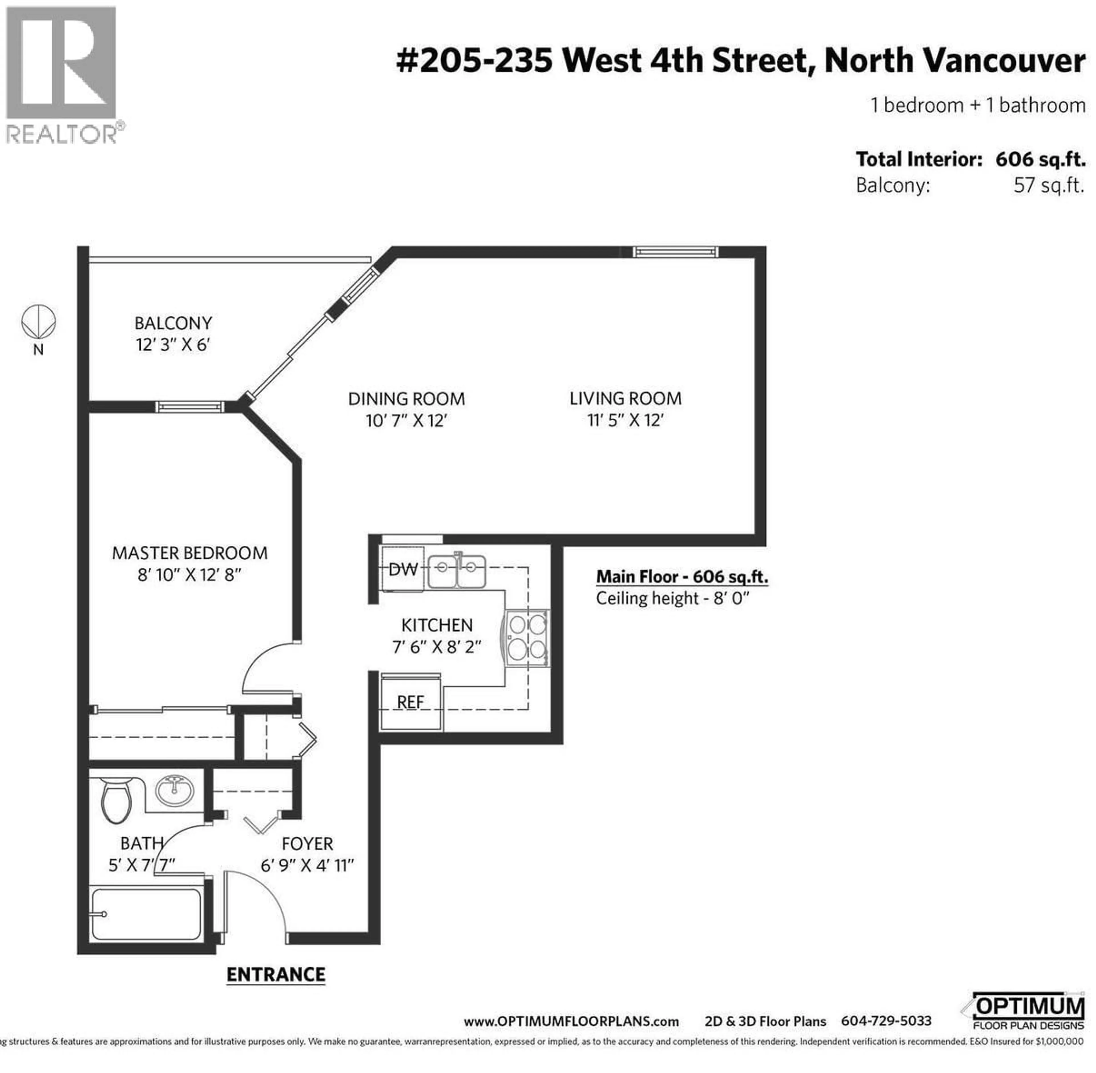 Floor plan for 205 - 235 W 4TH STREET, North Vancouver British Columbia V7M1H8