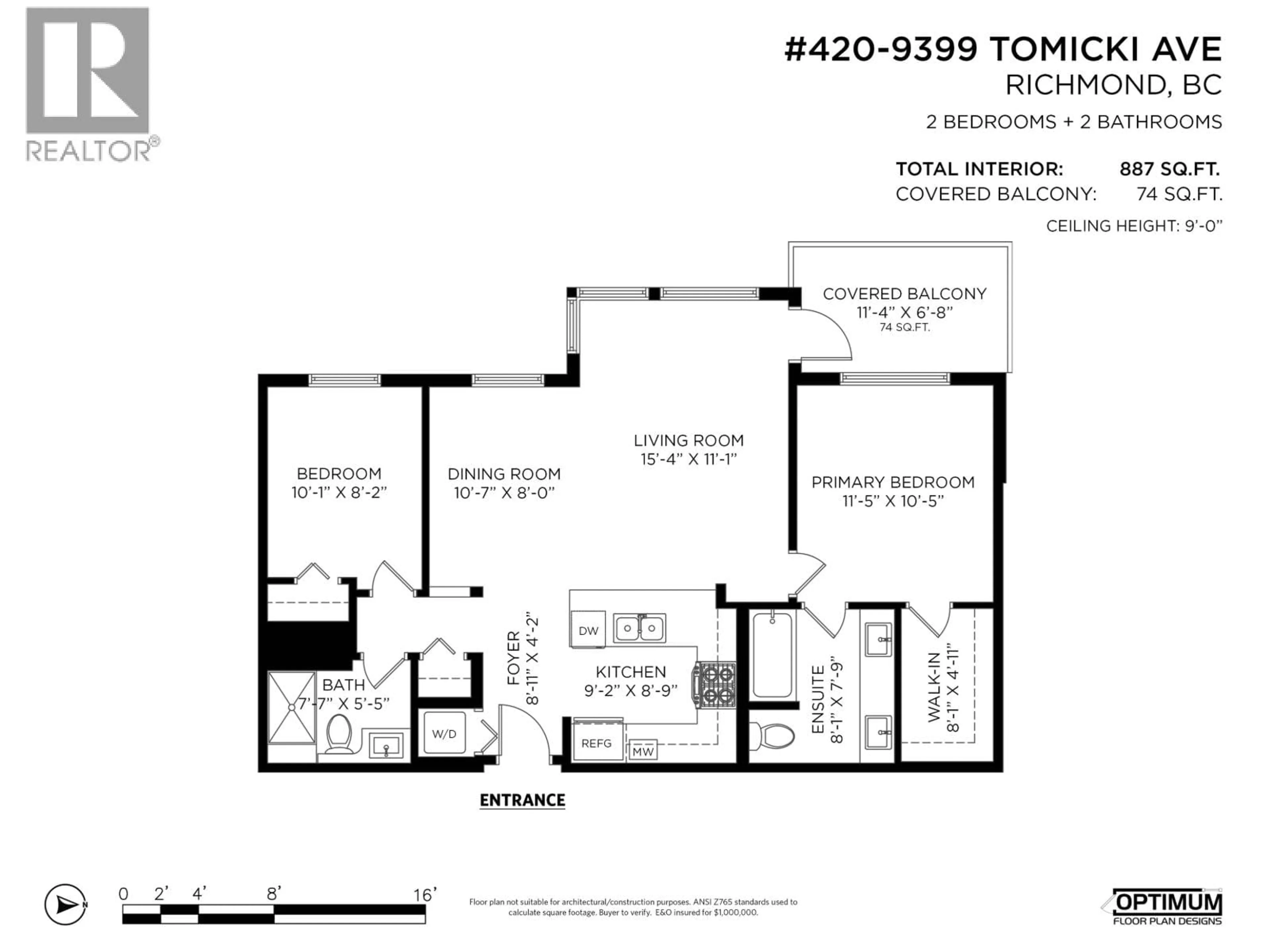 Floor plan for 420 - 9399 TOMICKI AVENUE, Richmond British Columbia V6X0H6