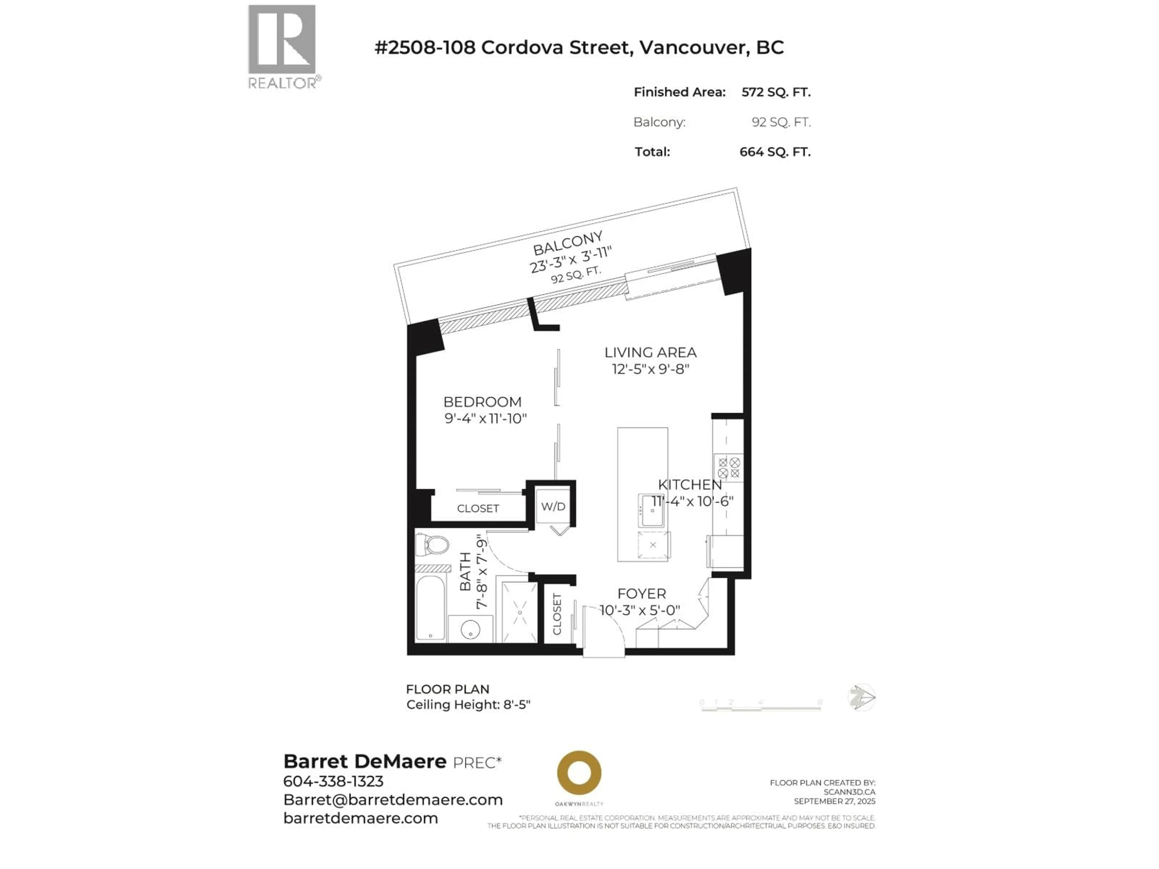 Floor plan for 2508 - 108 CORDOVA STREET, Vancouver British Columbia V6B0G5