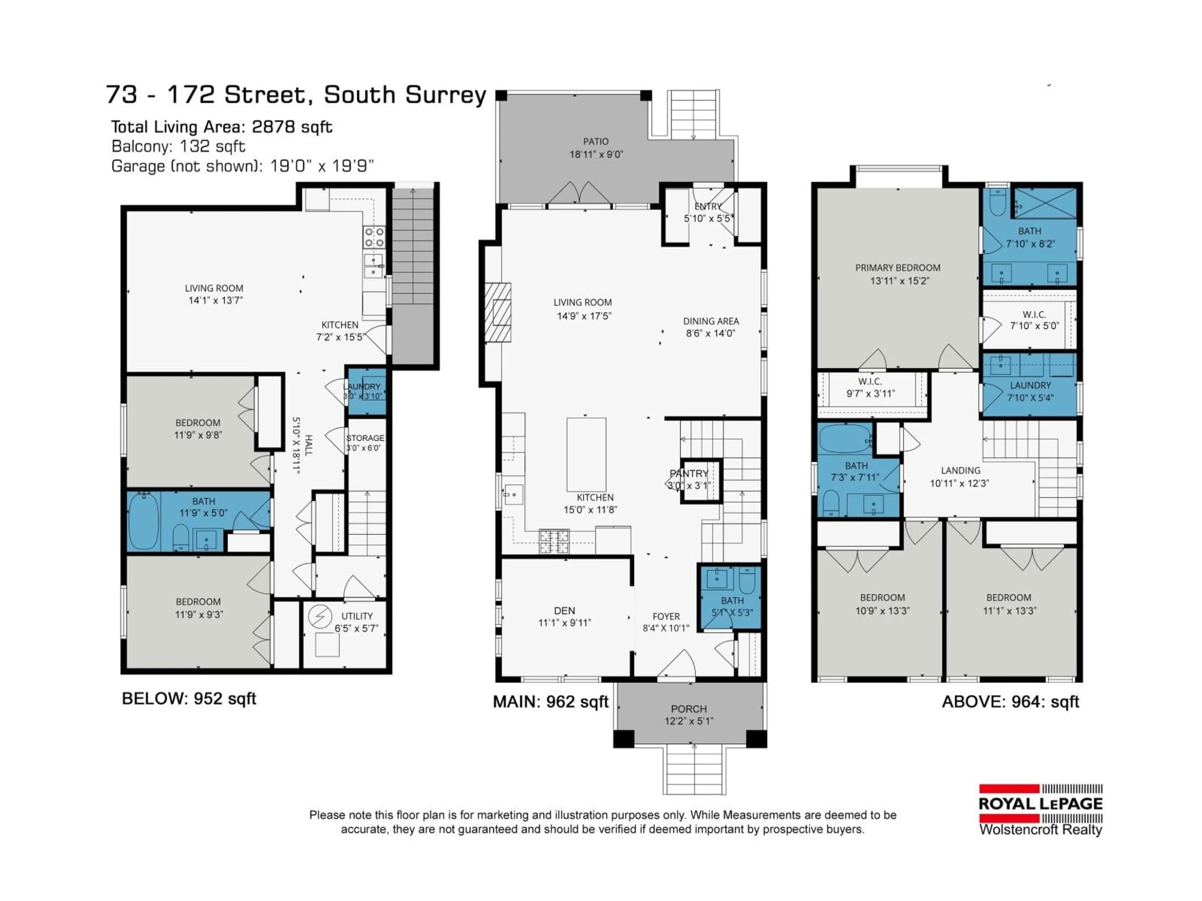 Floor plan for 73 172 STREET, Surrey British Columbia V3Z9R2