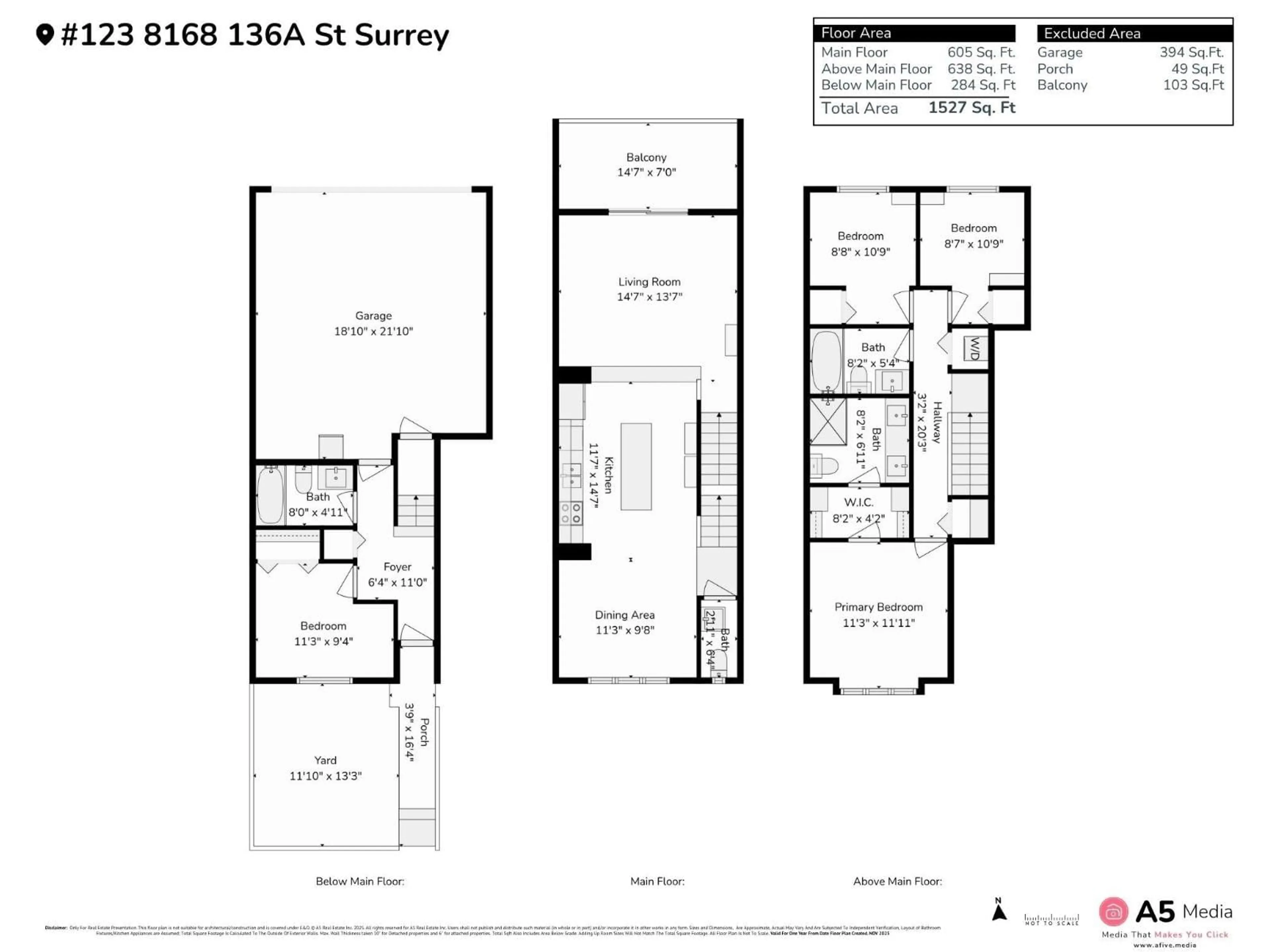 Floor plan for 123 - 8168 136A, Surrey British Columbia V3W2Z6