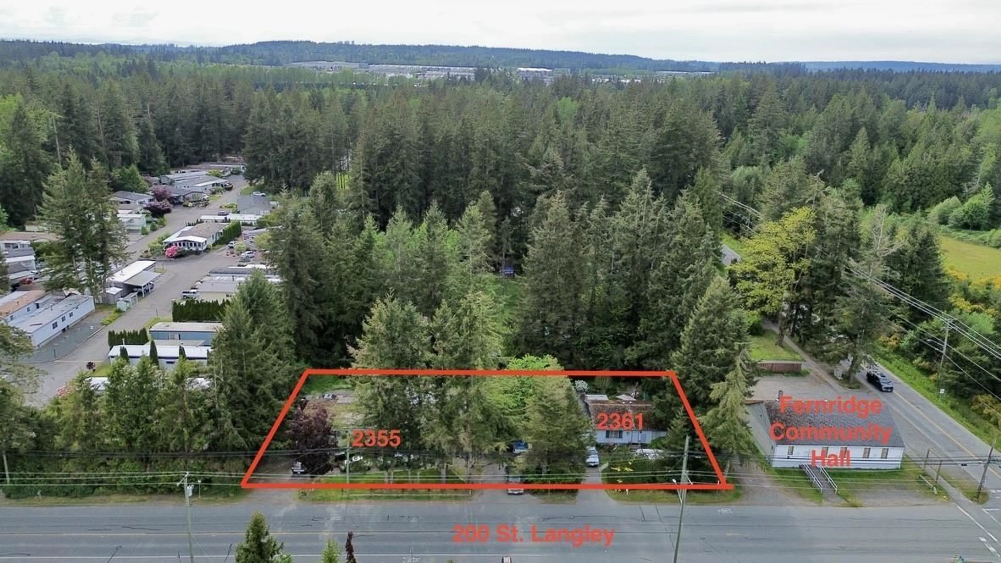 A pic from outside/outdoor area/front of a property/back of a property/a pic from drone, forest/trees view for 2361 200, Langley British Columbia V2Z1Y5