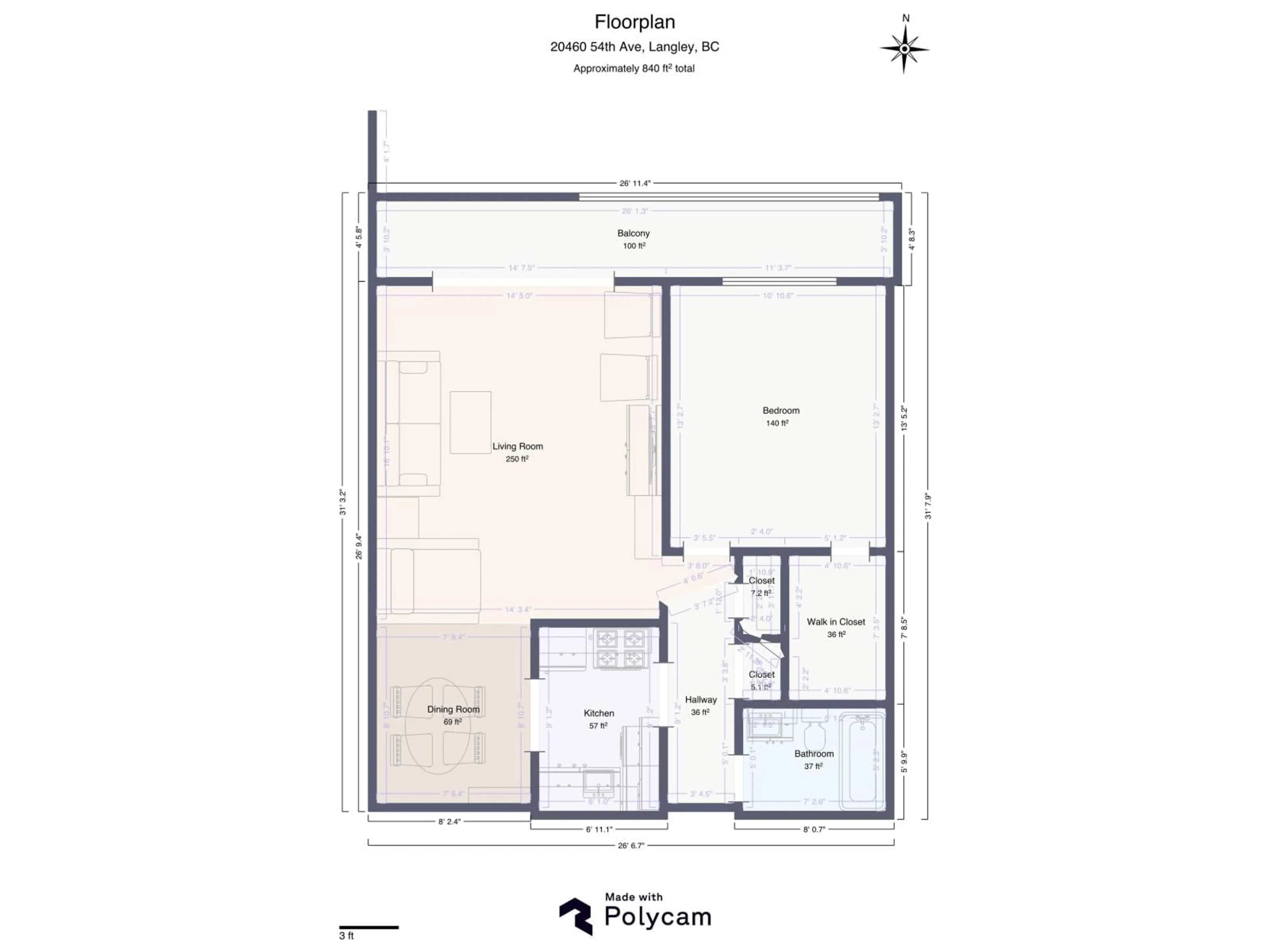 Floor plan for 306 - 20460 54, Langley British Columbia V3A6N6
