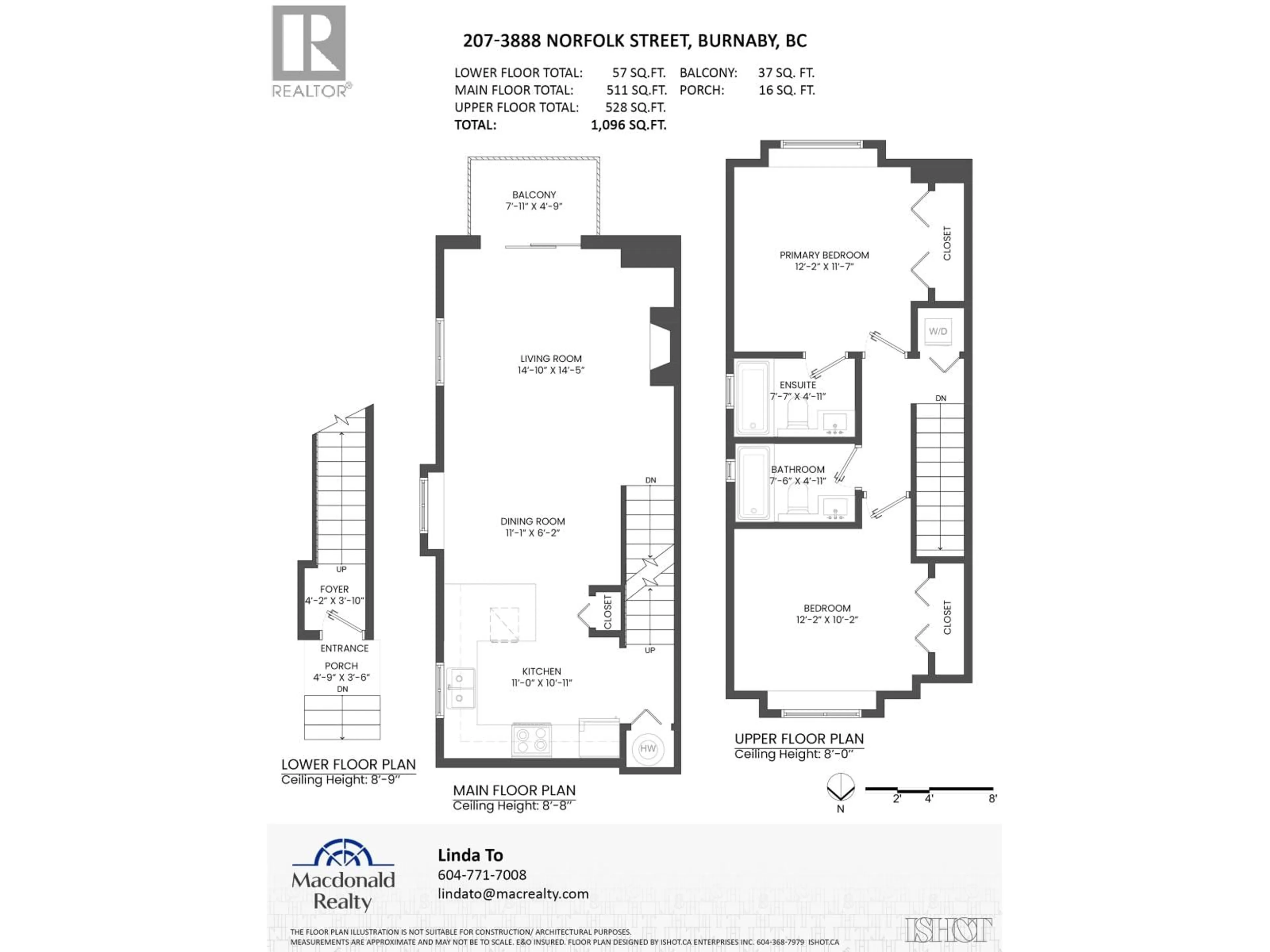 Floor plan for 207 - 3888 NORFOLK STREET, Burnaby British Columbia V5G1E5