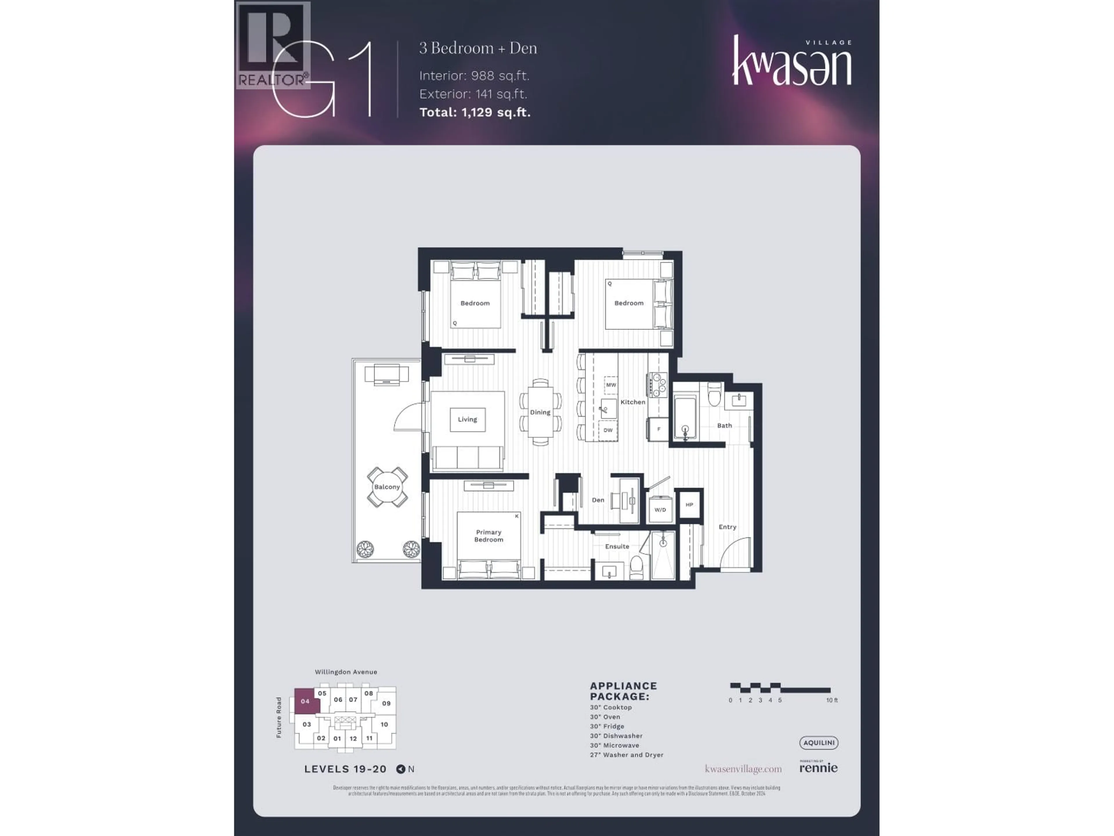 Floor plan for 2004 - 3633 WILLINGDON AVENUE, Burnaby British Columbia V0V0V0