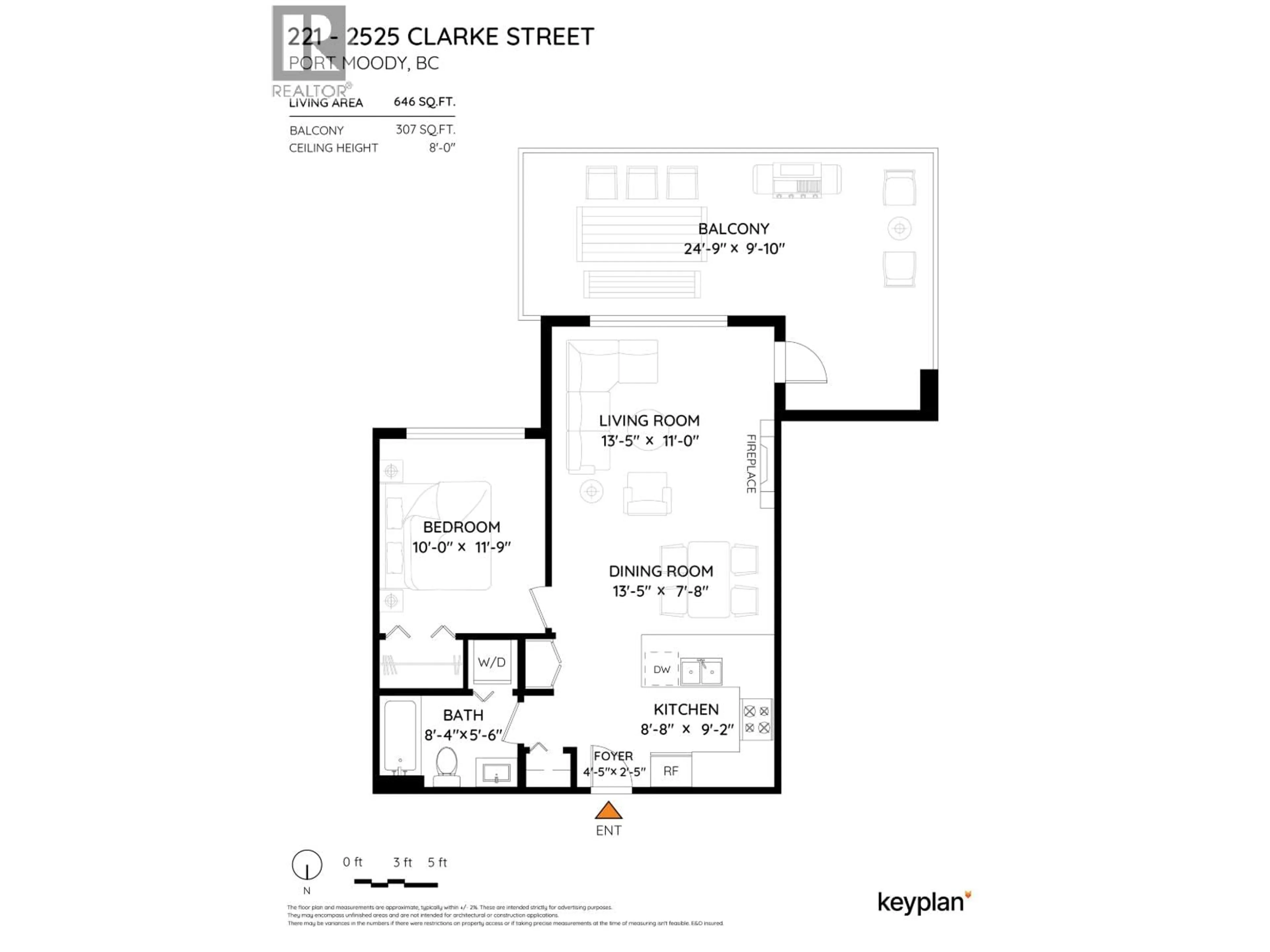 Floor plan for 221 - 2525 CLARKE STREET, Port Moody British Columbia V3H0J3
