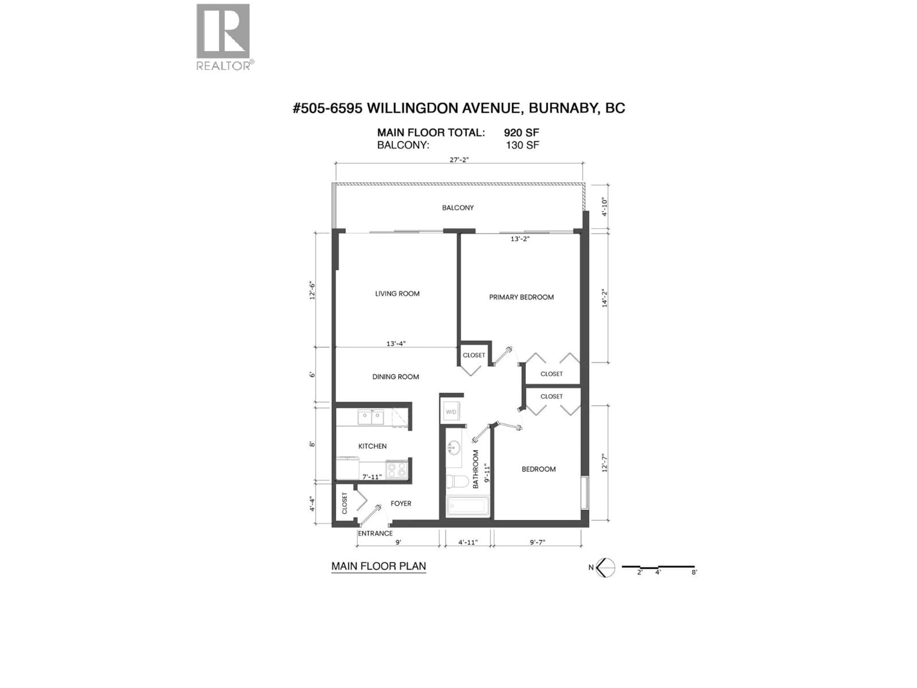 Floor plan for 505 - 6595 WILLINGDON AVENUE, Burnaby British Columbia V5H4E5