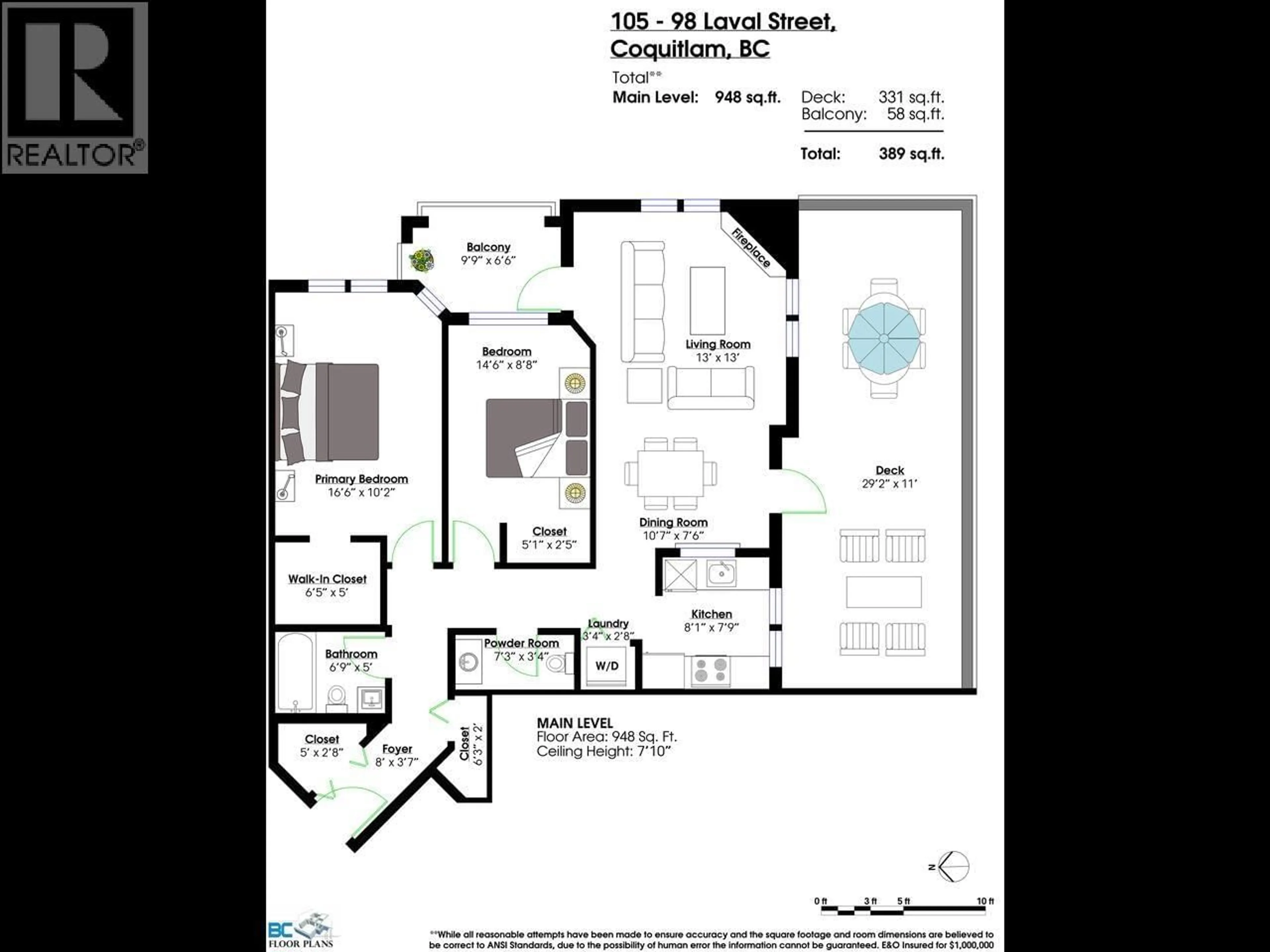 Floor plan for 105 - 98 LAVAL STREET, Coquitlam British Columbia V3K6S9