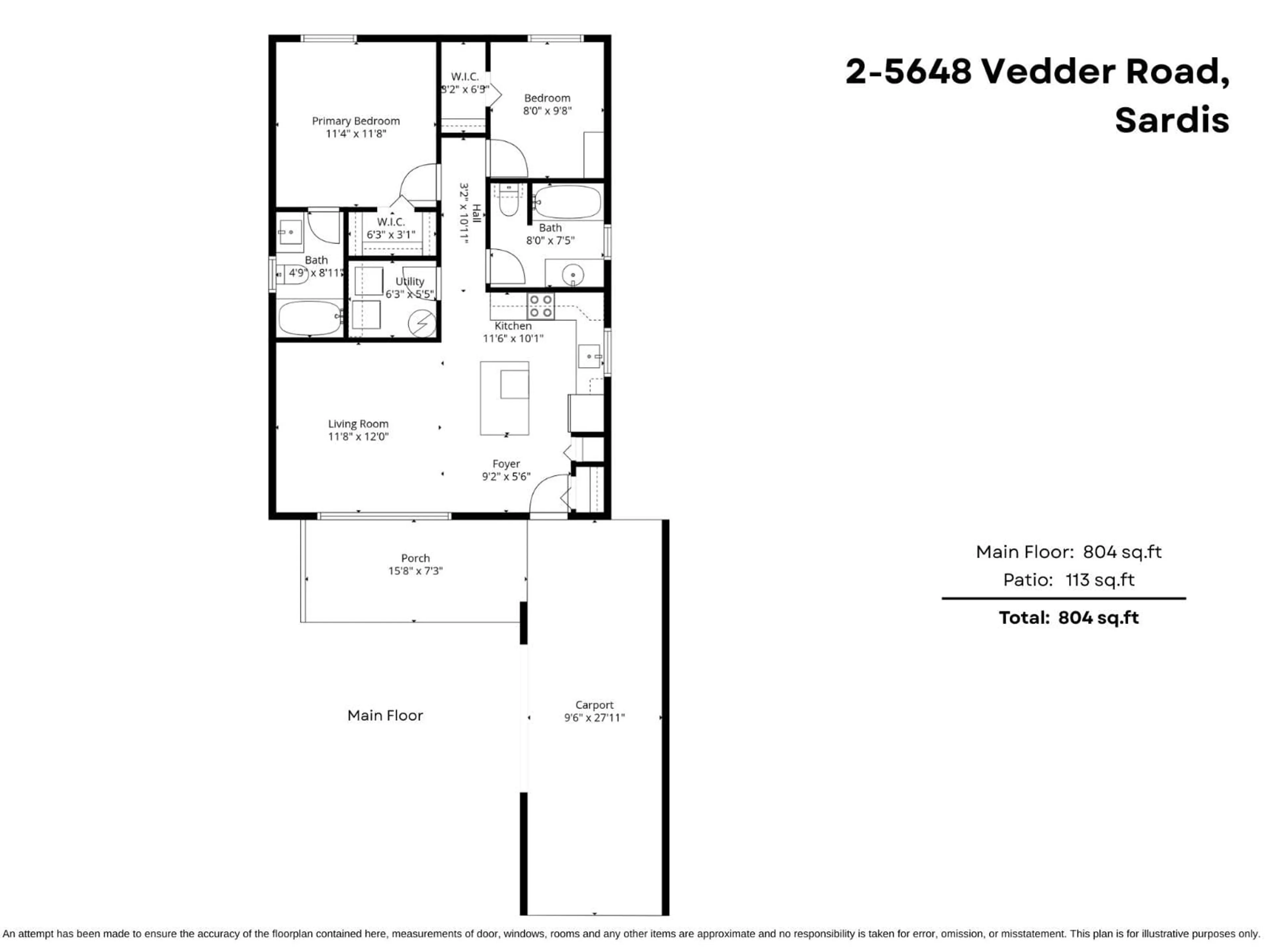 Floor plan for 2 - 5648 VEDDER ROAD, Chilliwack British Columbia V2R3M8