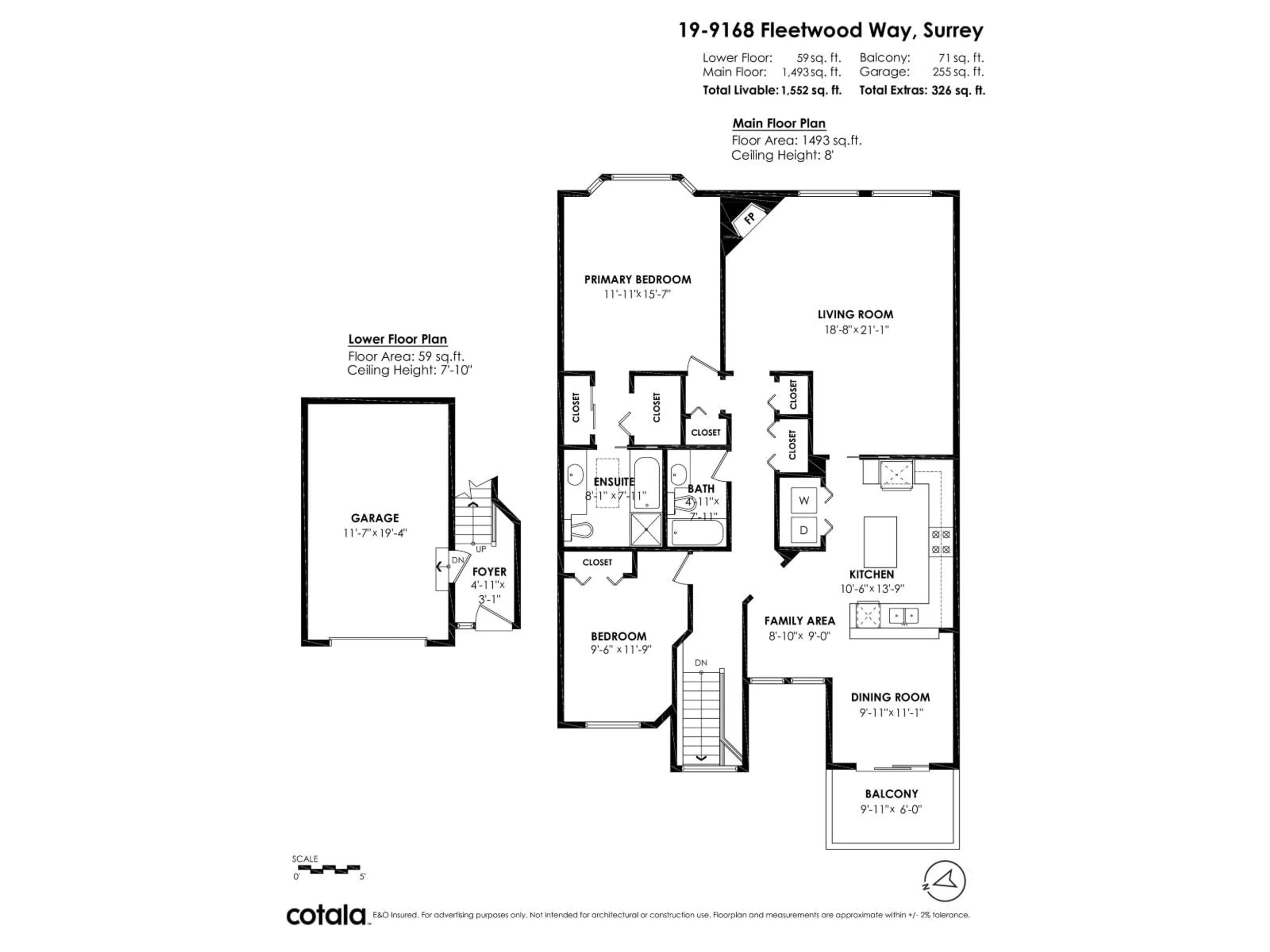 Floor plan for 19 - 9168 FLEETWOOD, Surrey British Columbia V3R0P1