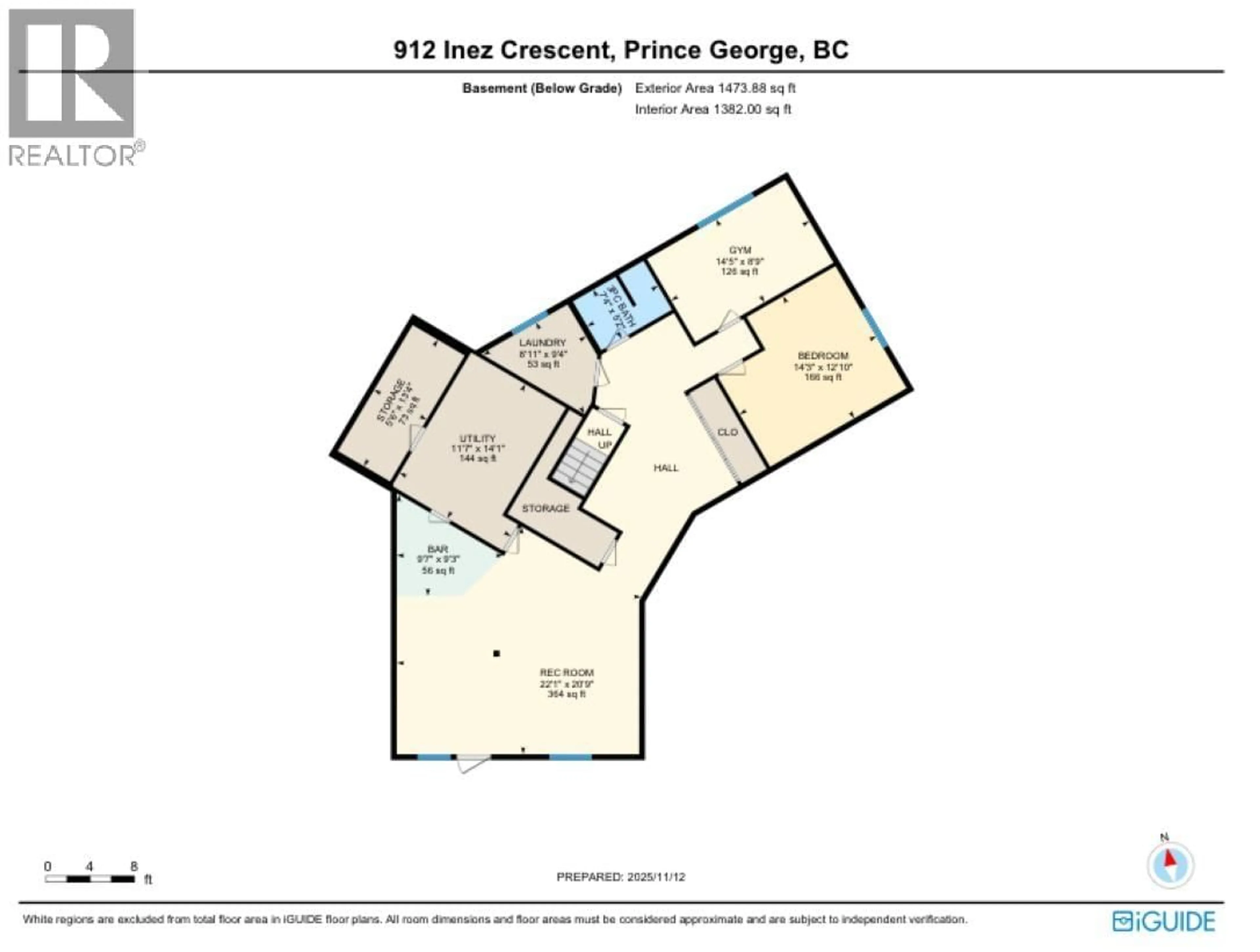 Floor plan for 912 INEZ CRESCENT, Prince George British Columbia V2M5A4
