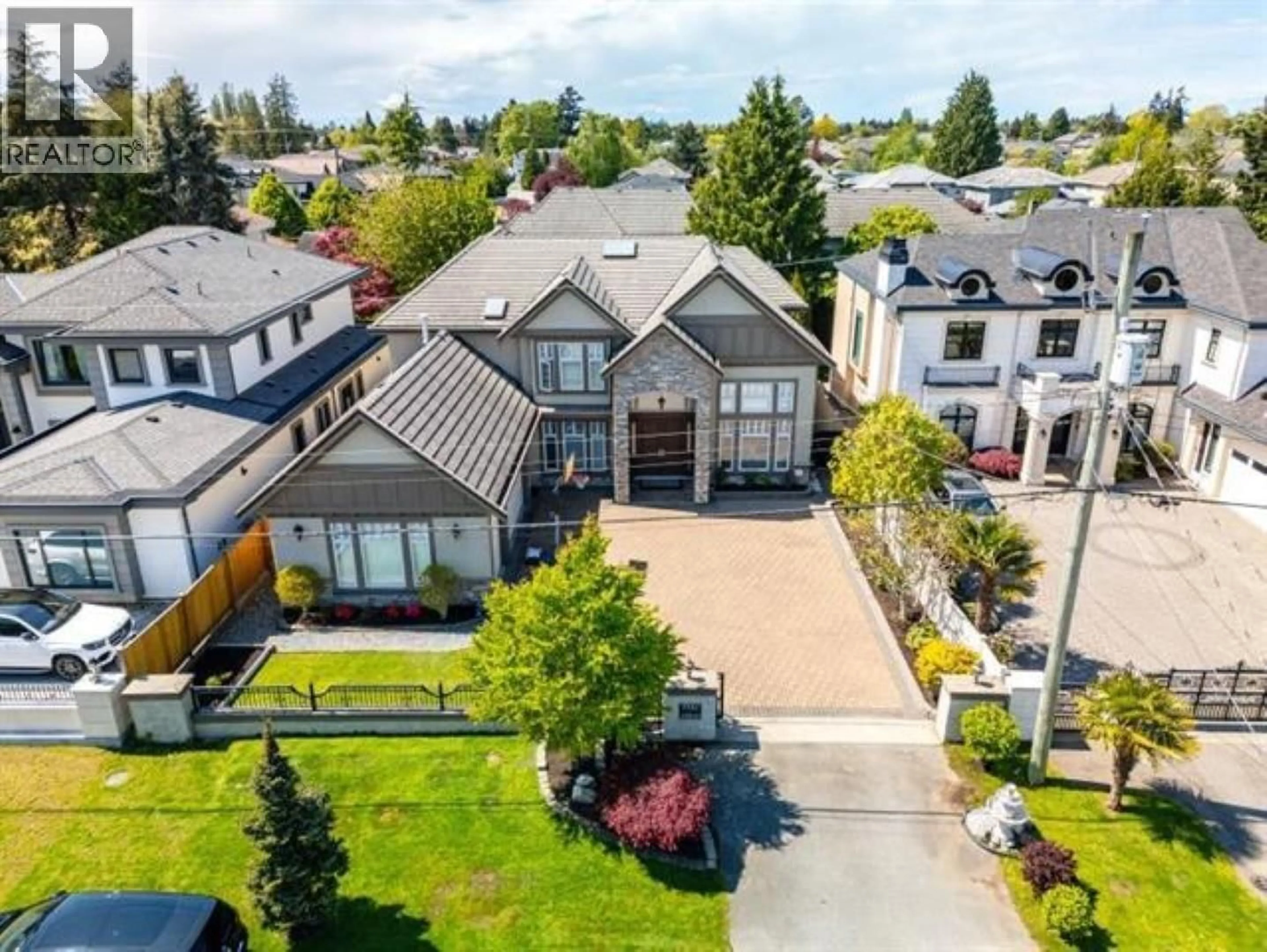 A pic from outside/outdoor area/front of a property/back of a property/a pic from drone, street for 7591 LOMBARD ROAD, Richmond British Columbia V7C3M9