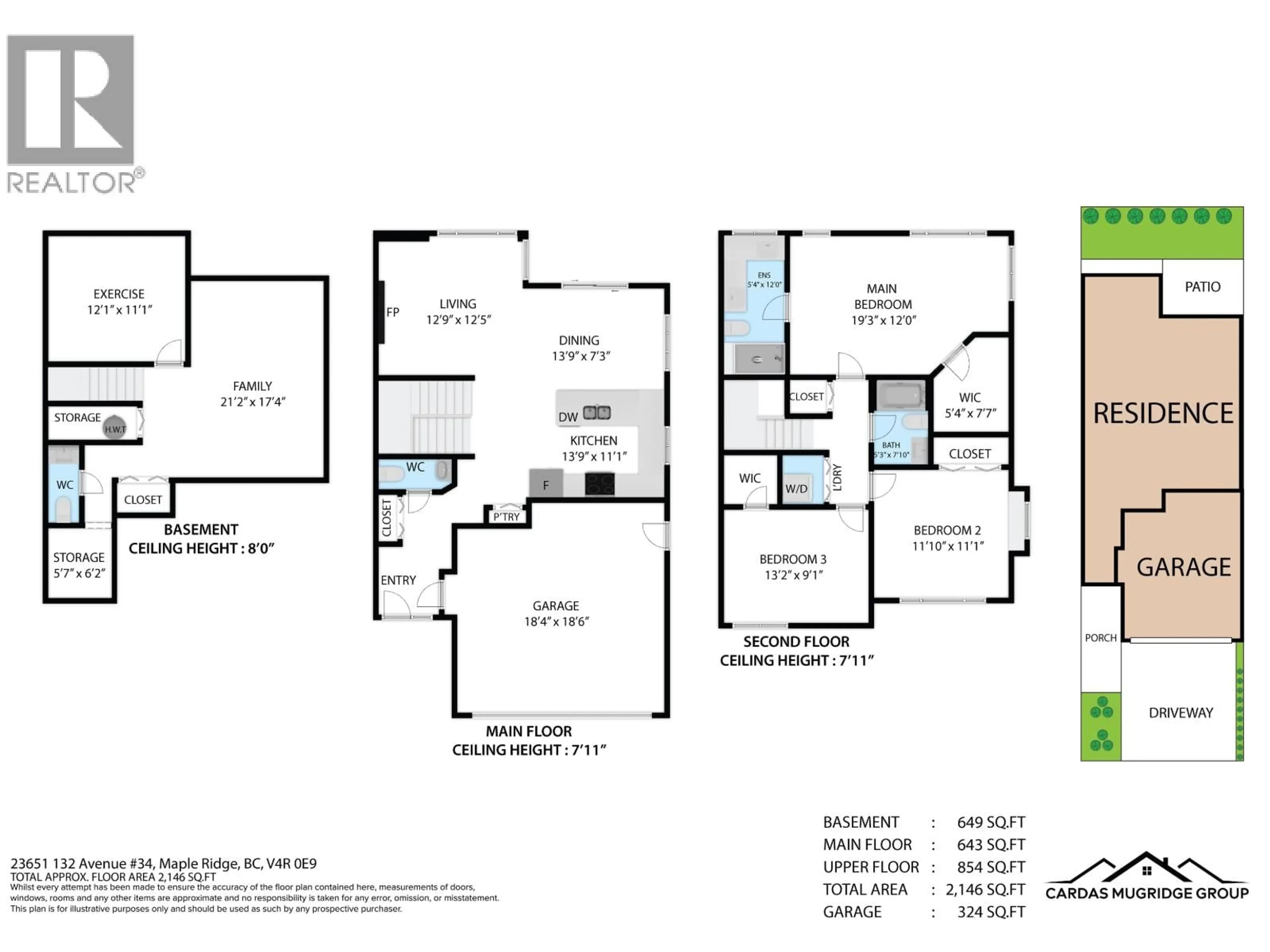 Floor plan for 34 - 23651 132 AVENUE, Maple Ridge British Columbia V4R0E9