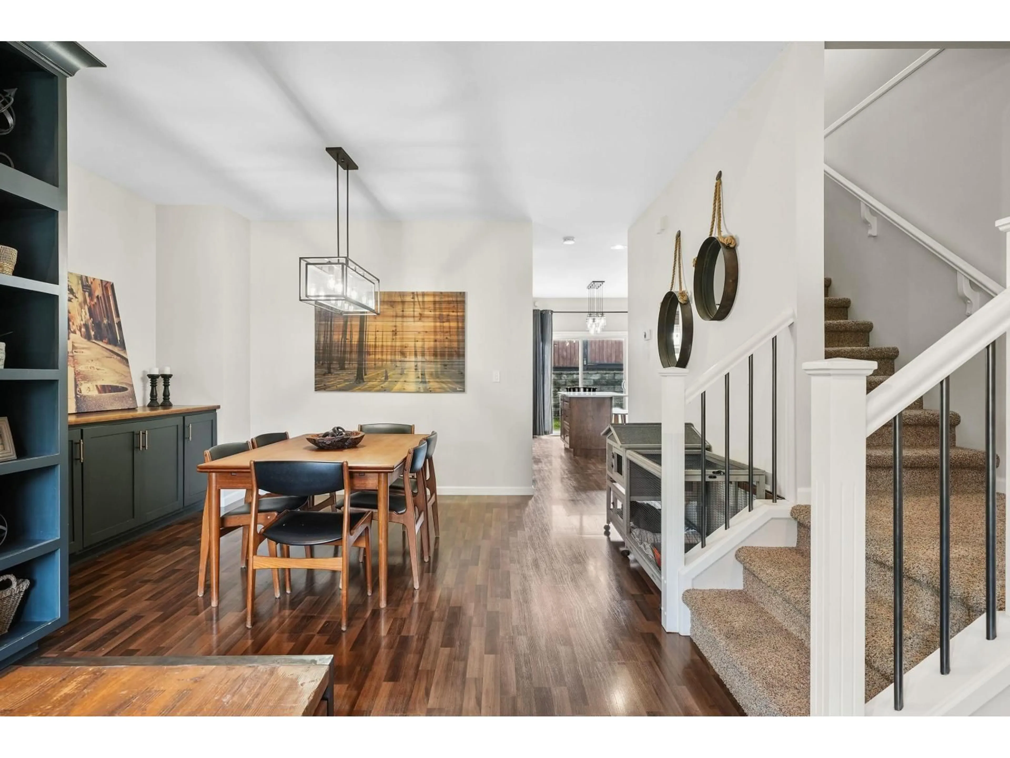 Open concept kitchen, wood/laminate floor for 16622 59A AVENUE, Surrey British Columbia V3S4N9