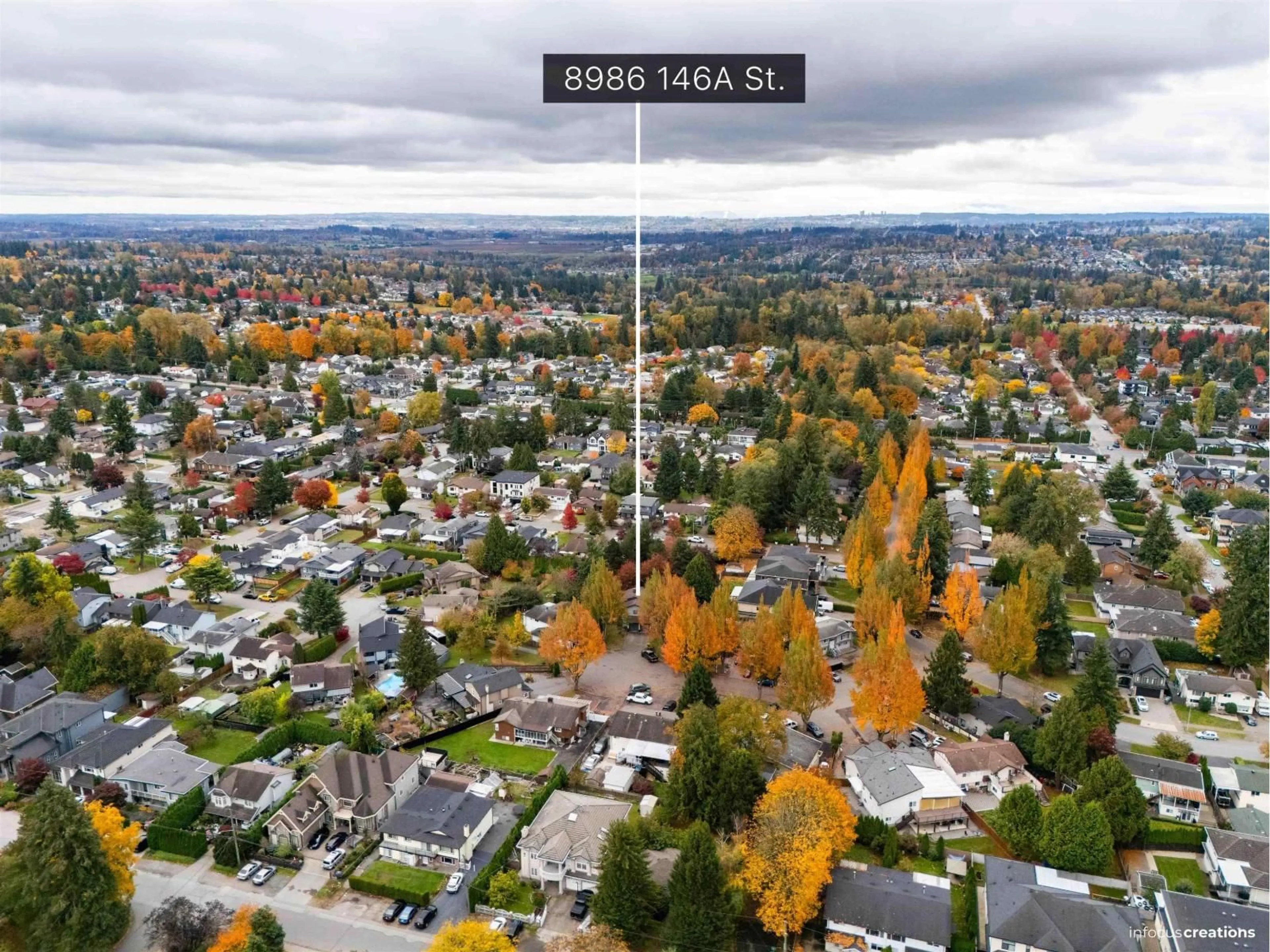 A pic from outside/outdoor area/front of a property/back of a property/a pic from drone, street for 8986 146A, Surrey British Columbia V3R7C2