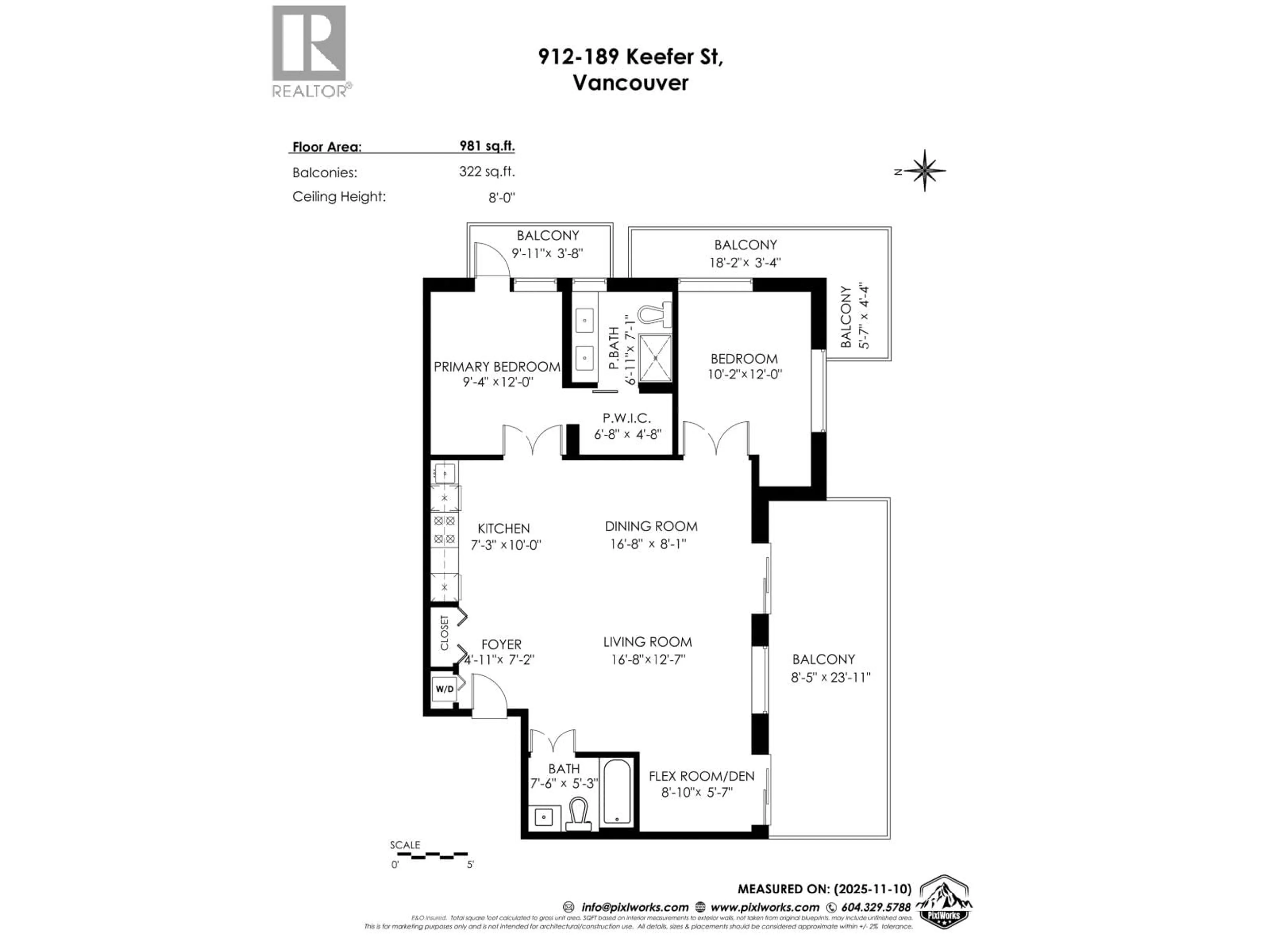 Floor plan for 912 - 189 KEEFER STREET, Vancouver British Columbia V6A0C8