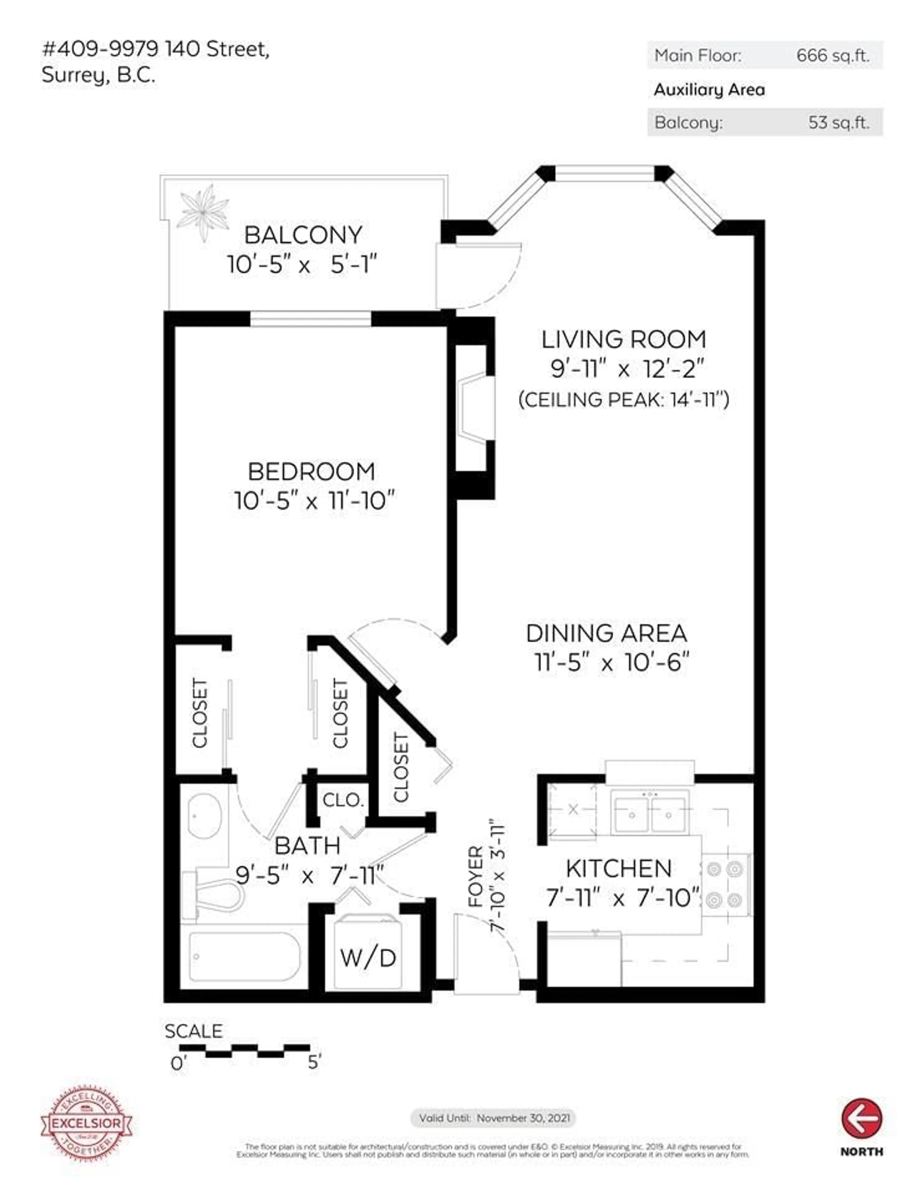 Floor plan for 409 - 9979 140 STREET, Surrey British Columbia V3T5W2