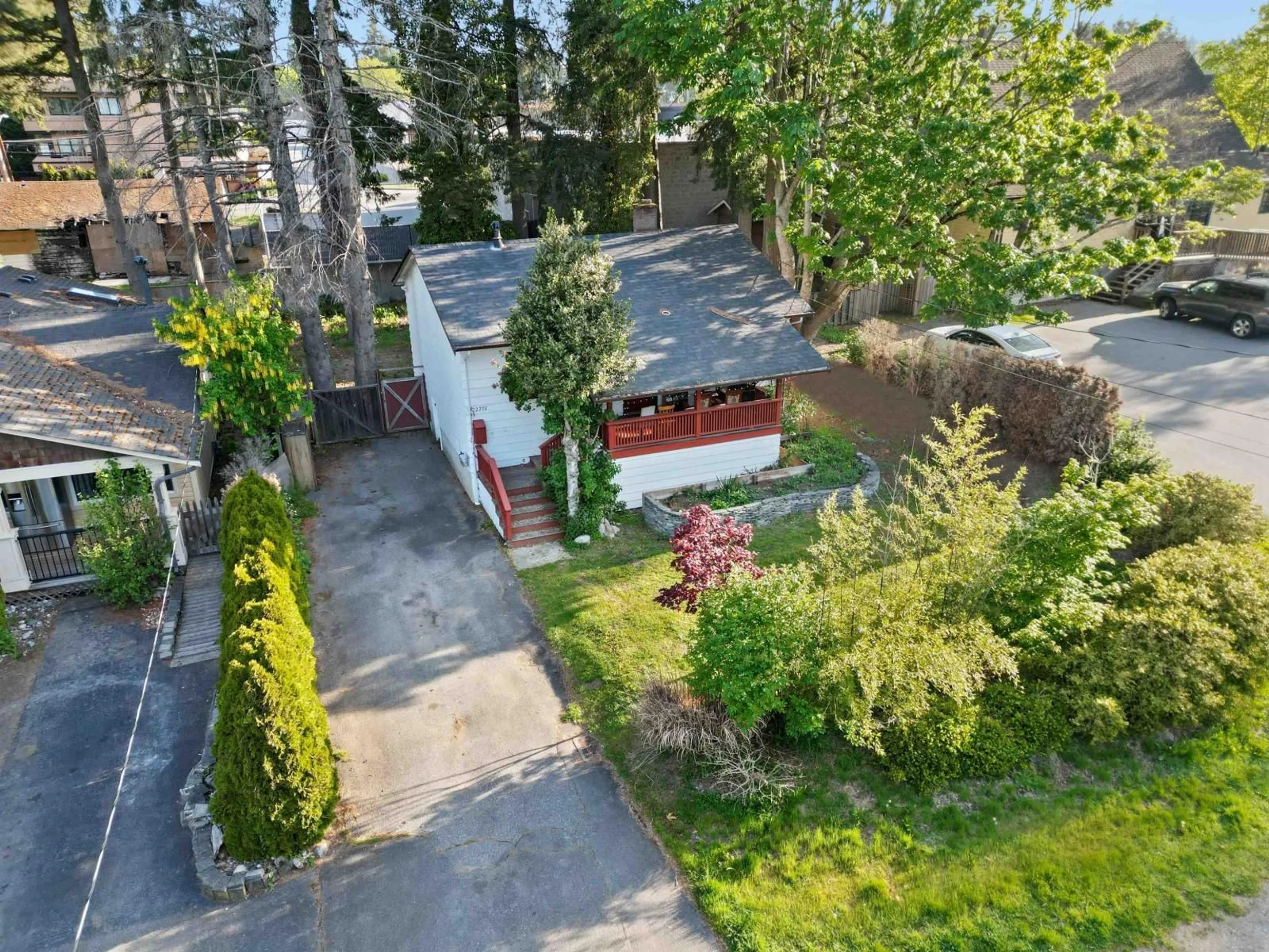 A pic from outside/outdoor area/front of a property/back of a property/a pic from drone, street for 12775 15A, Surrey British Columbia V4A1L9