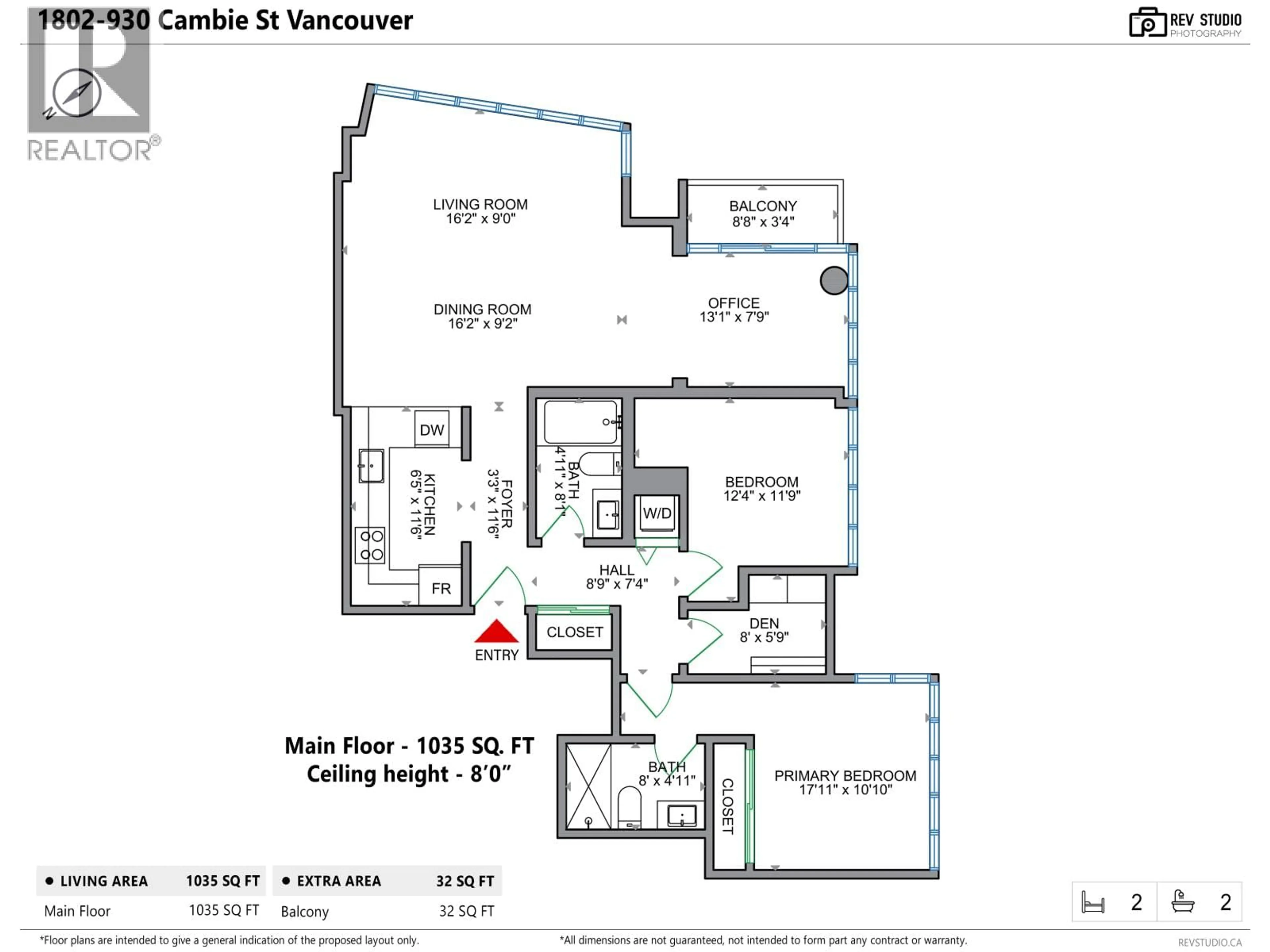 Floor plan for 1802 - 930 CAMBIE STREET, Vancouver British Columbia V6B5X6