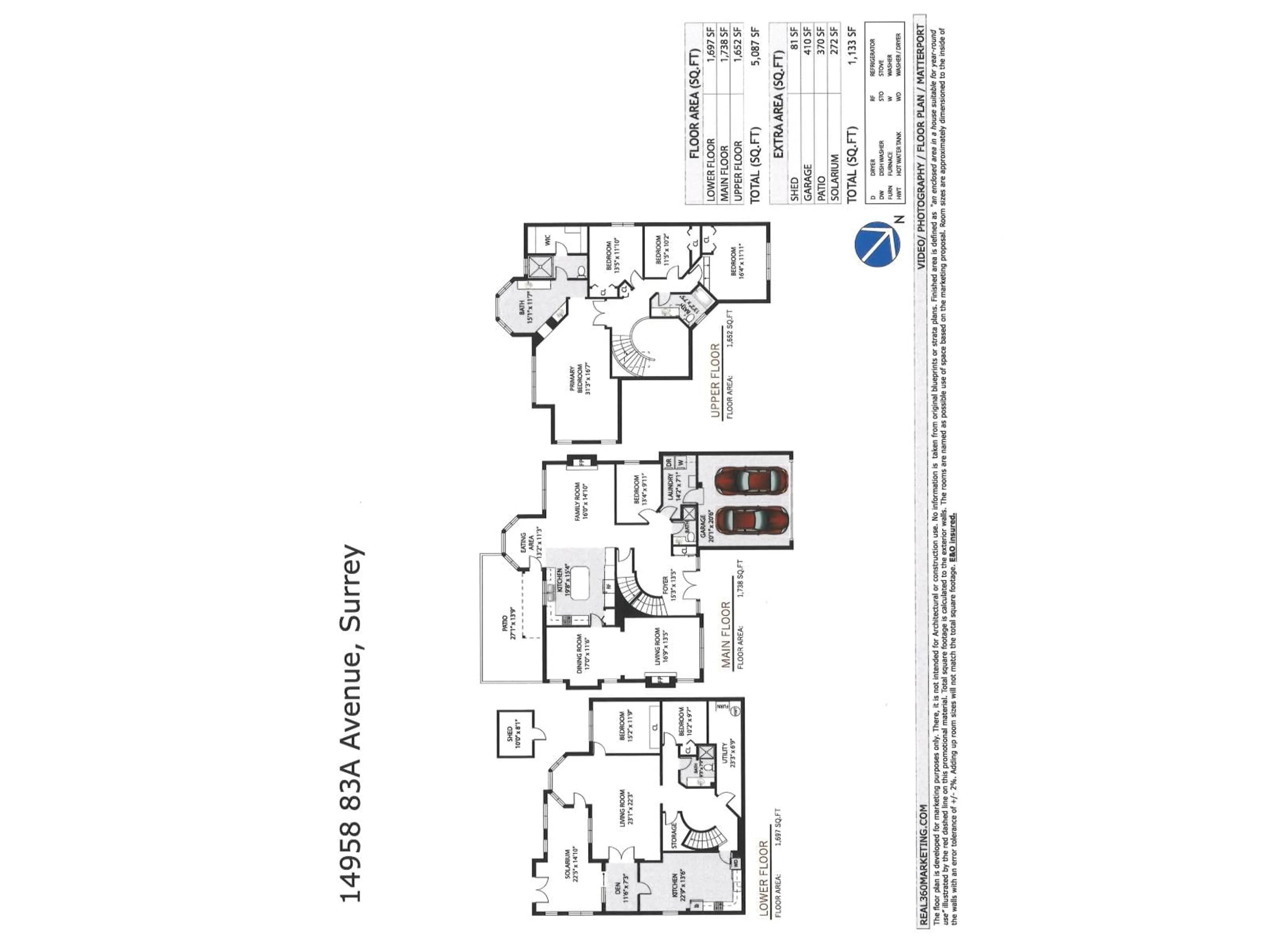 Floor plan for 14958 83A AVENUE, Surrey British Columbia V3S7S2